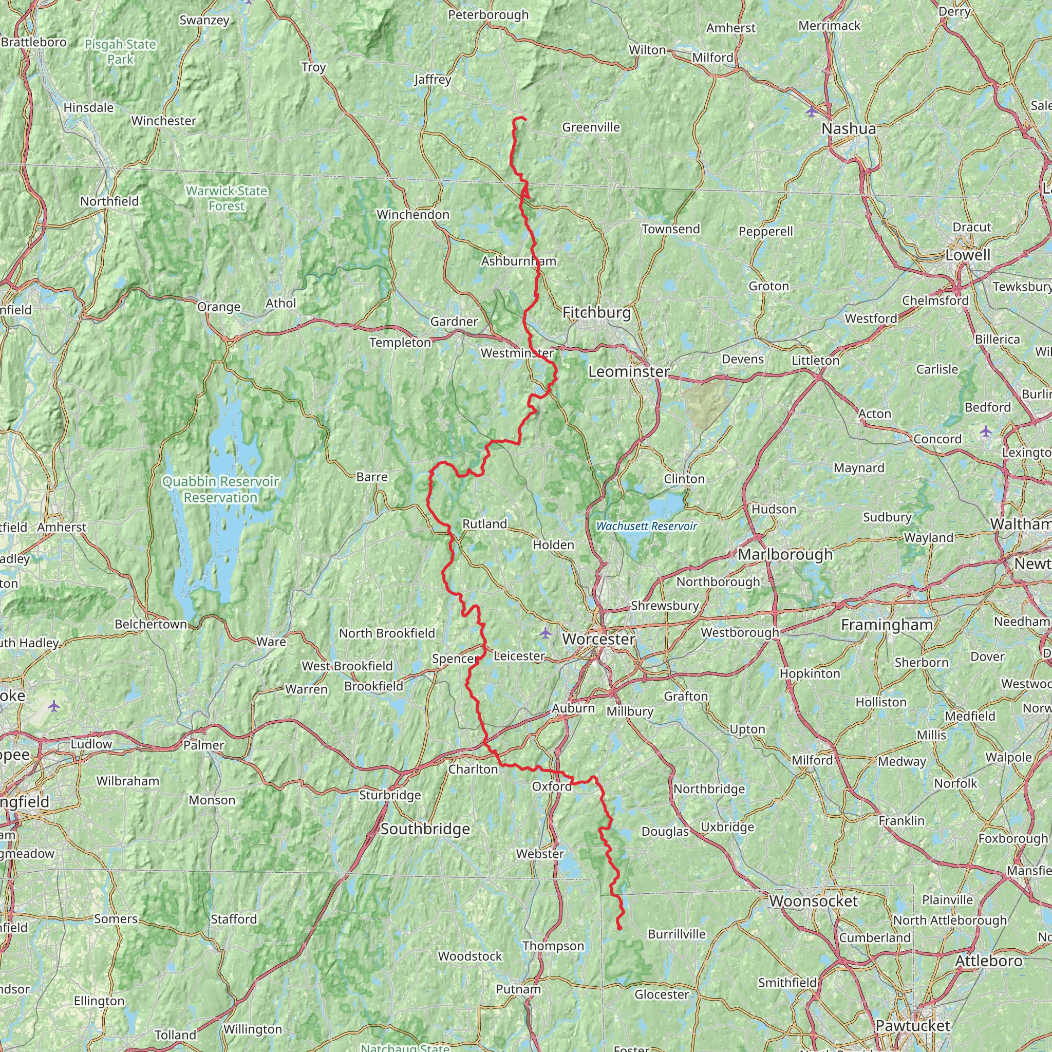 Mid State Trail mobile static map