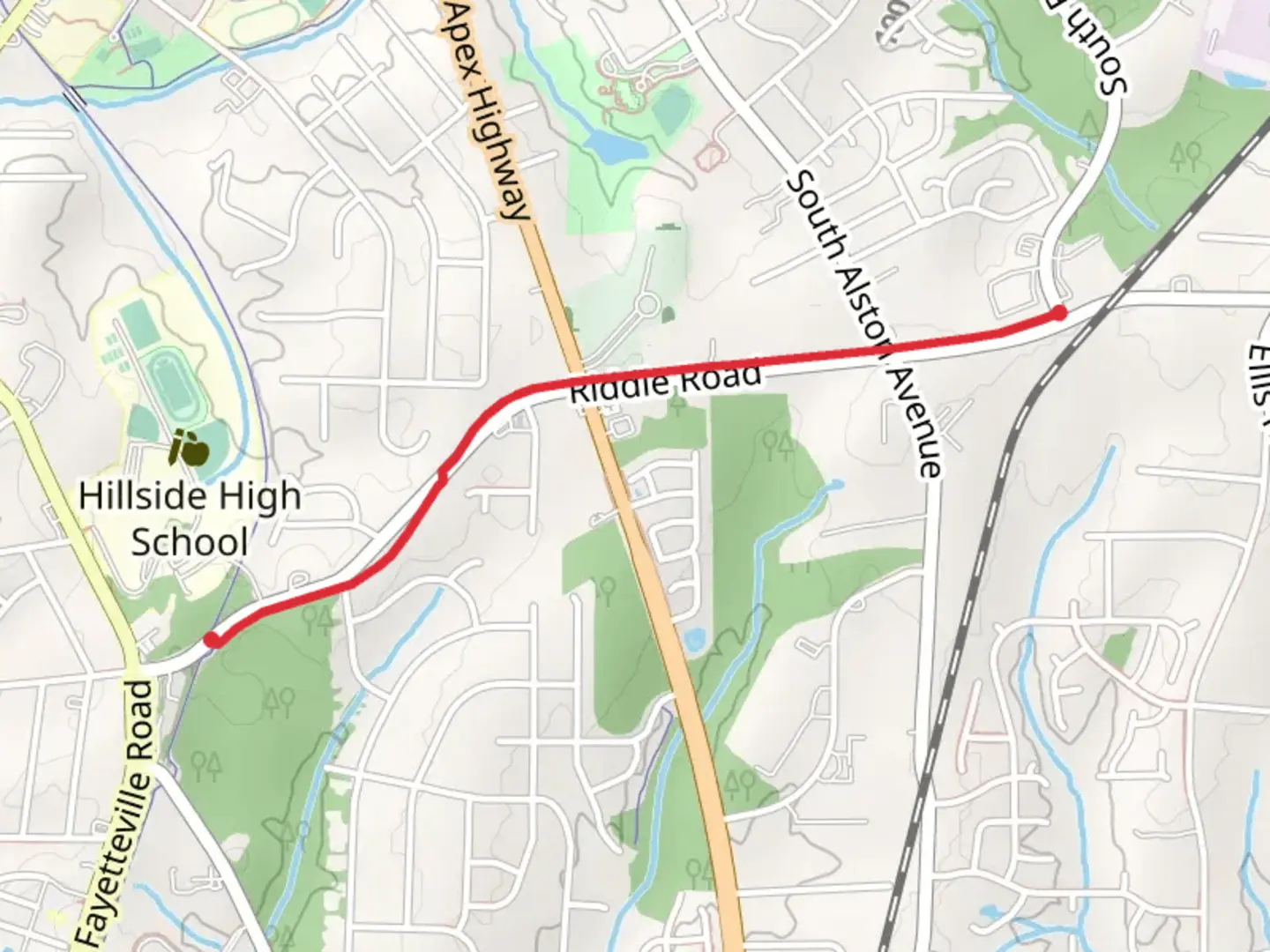 An image depicting the trail Riddle Road Trail and its surrounding area.