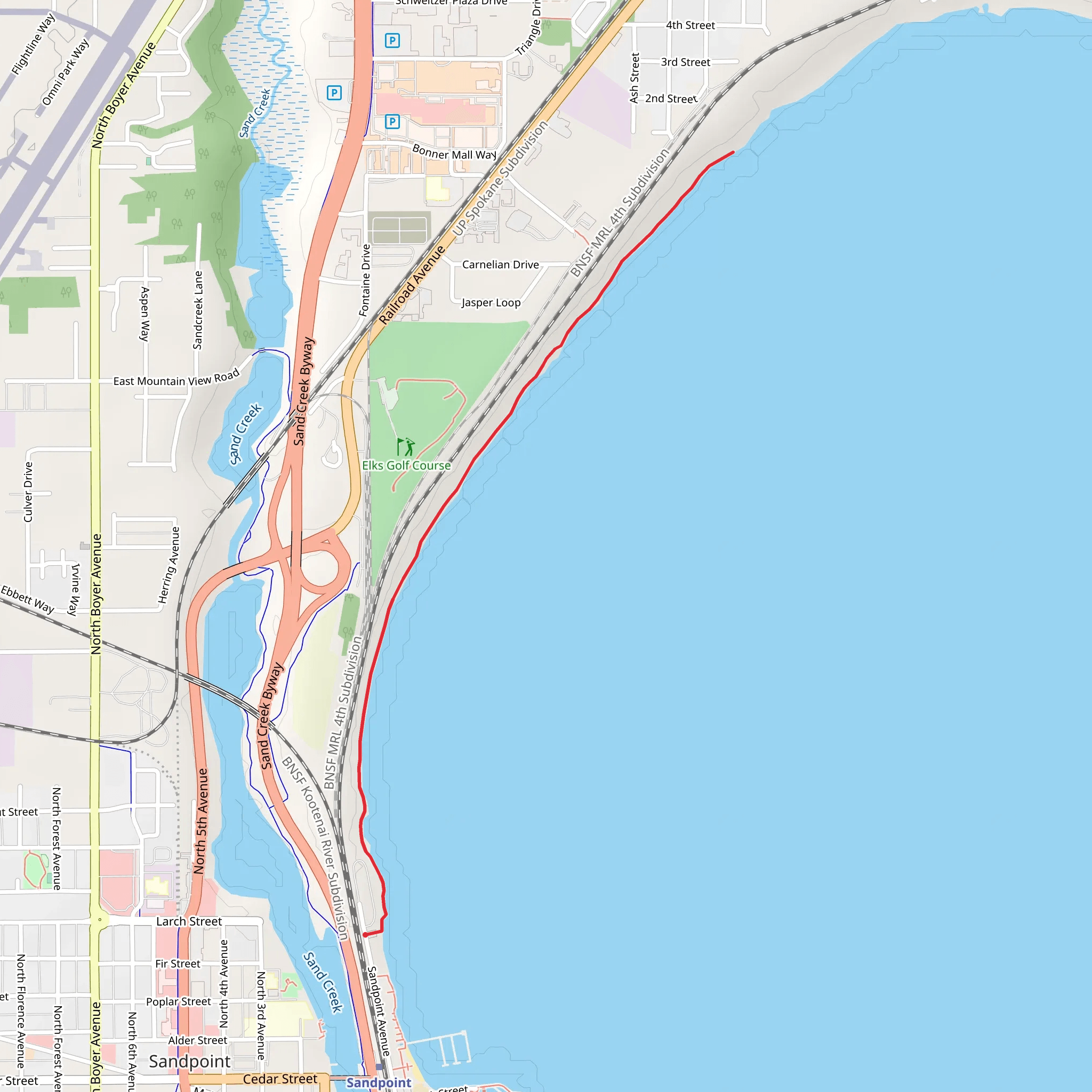 Pend d' Oreille Bay Trail mobile static map