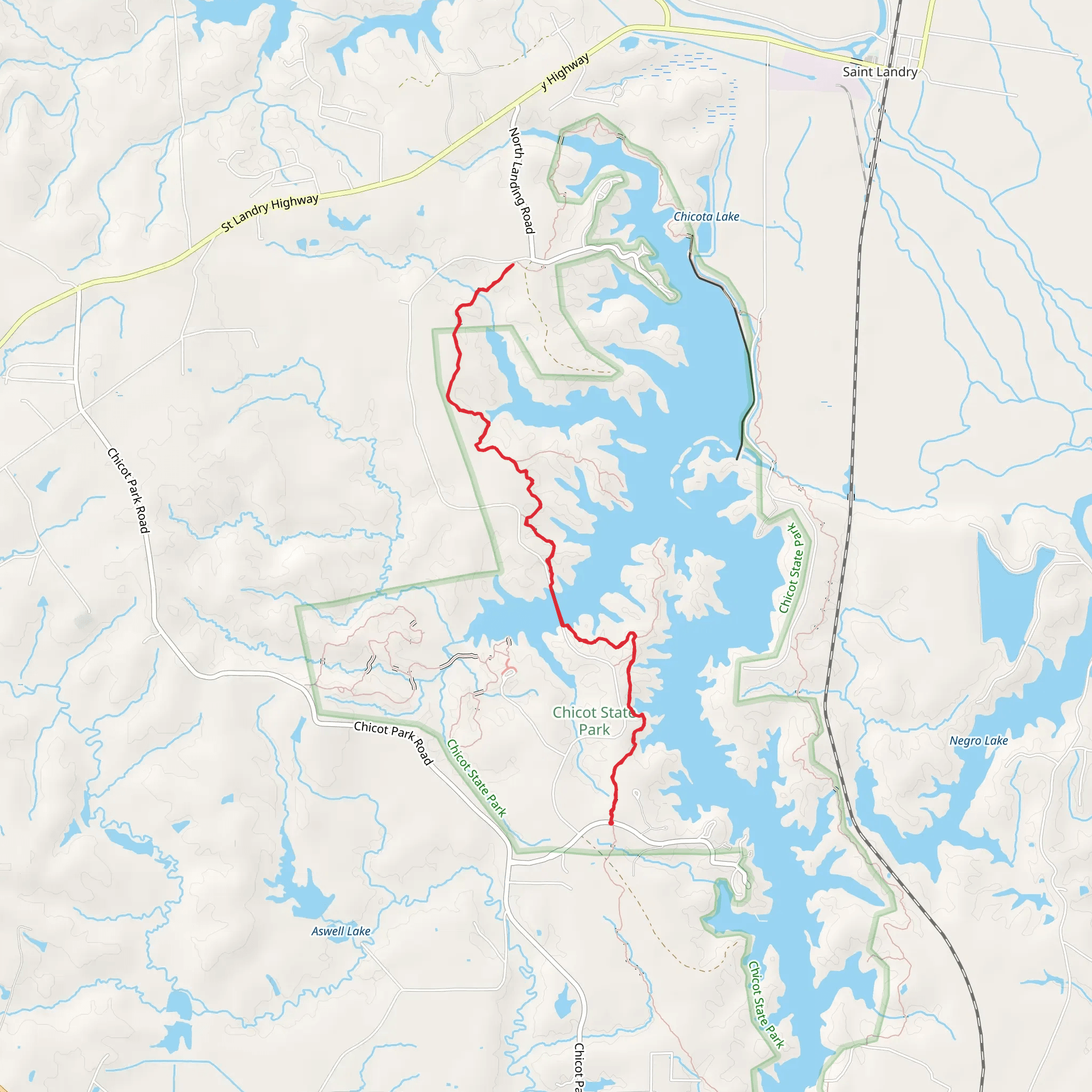 South to North Landing Trail mobile static map