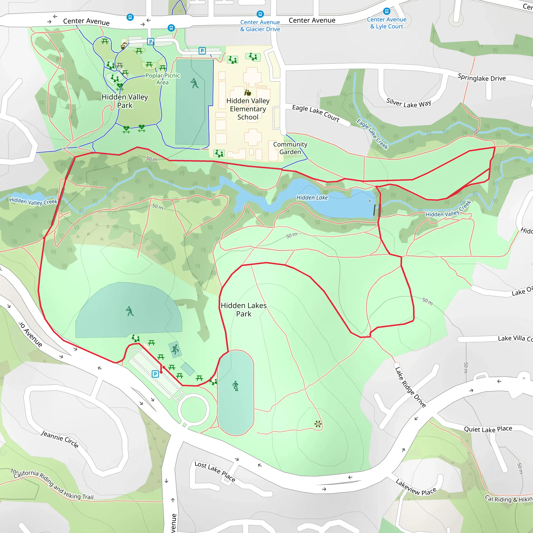 Hidden Lake Park Loop - North mobile static map