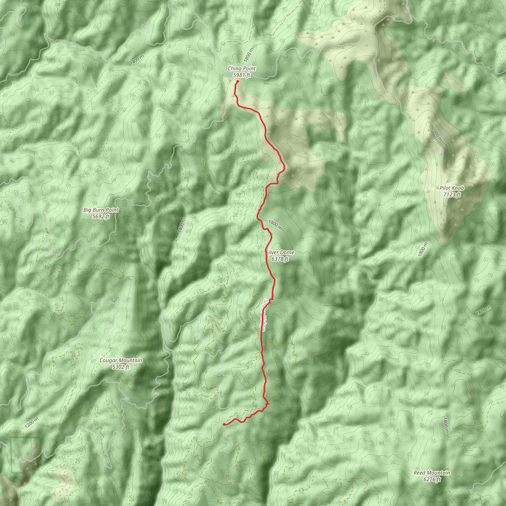 Silver Ridge Trail mobile static map