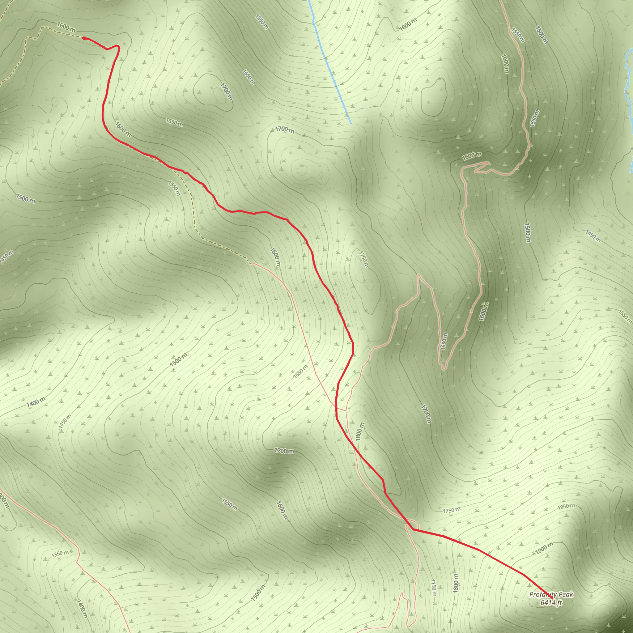 Profanity Trail mobile static map