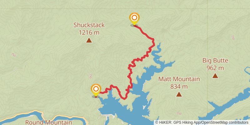Appalachian Trail, Lost Cove and Lakeshore Loop Trail stage 2 Map