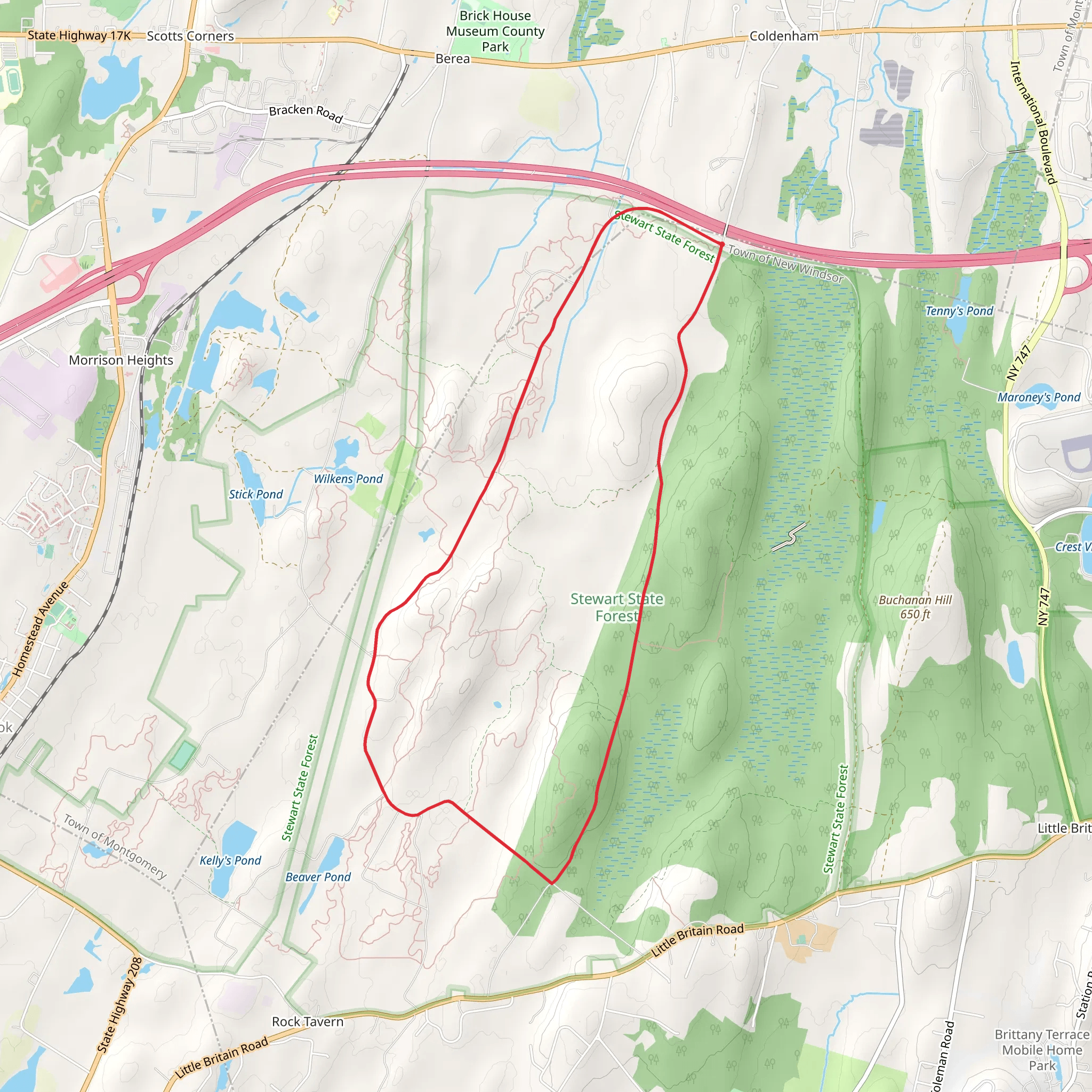 New Road and Ridge Road Loop from Coldenham mobile static map