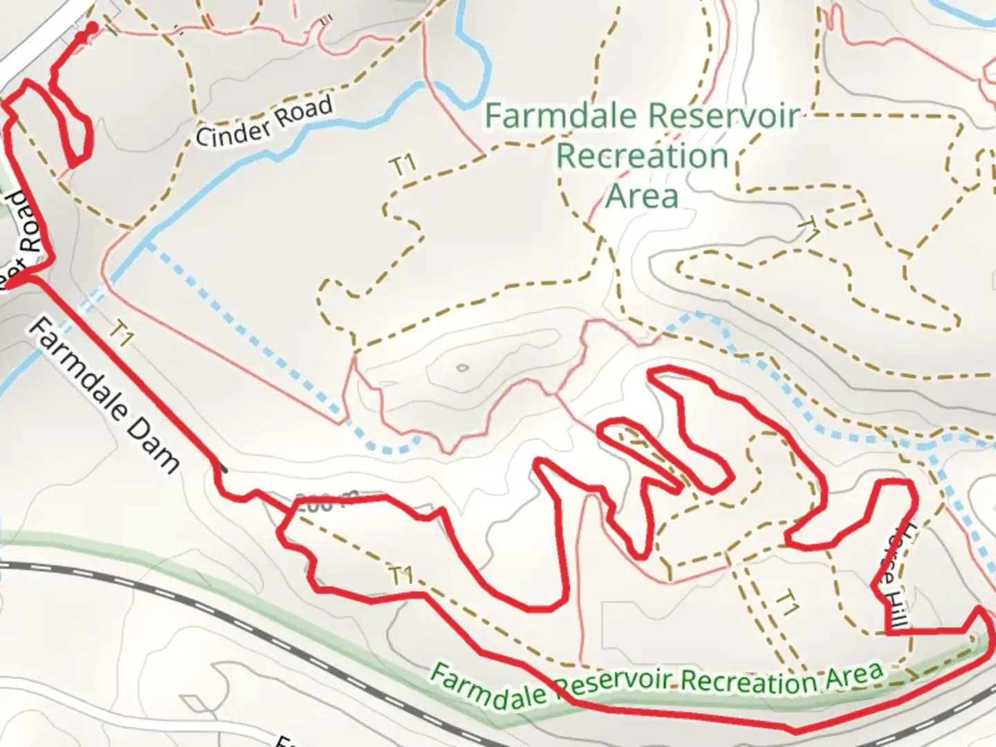 An image depicting the trail Schroll's - Mike - Don's Loop and its surrounding area.