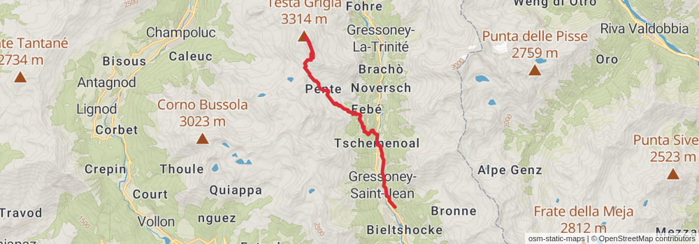 Sentiero Italia - Alps Section stage 128 Map