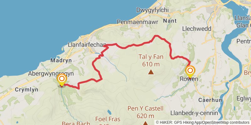 North Wales Pilgrim's Way - Taith Pererin Gogledd Cymru stage 6 Map