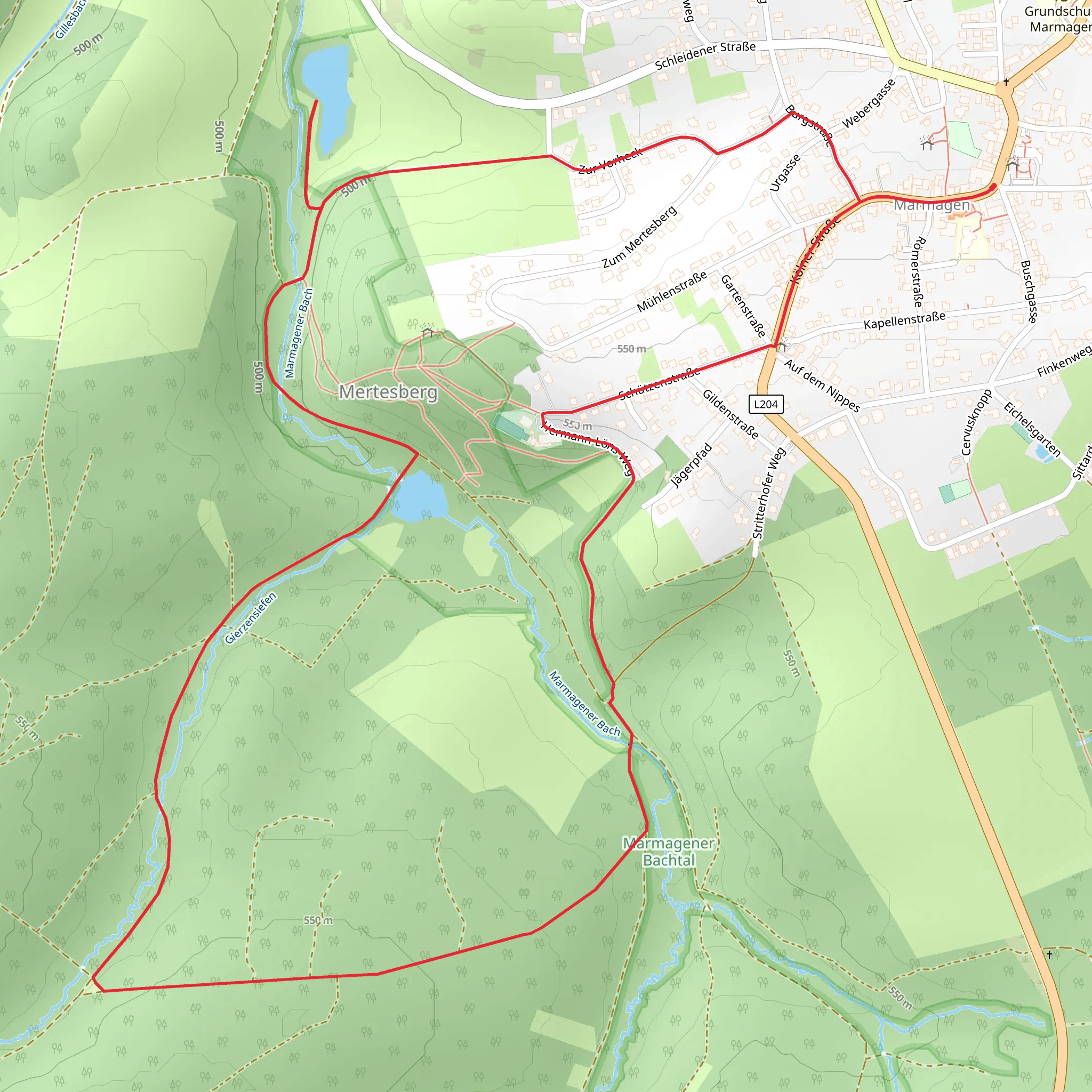 Marmagener Bach and Fuchshöhle Loop mobile static map