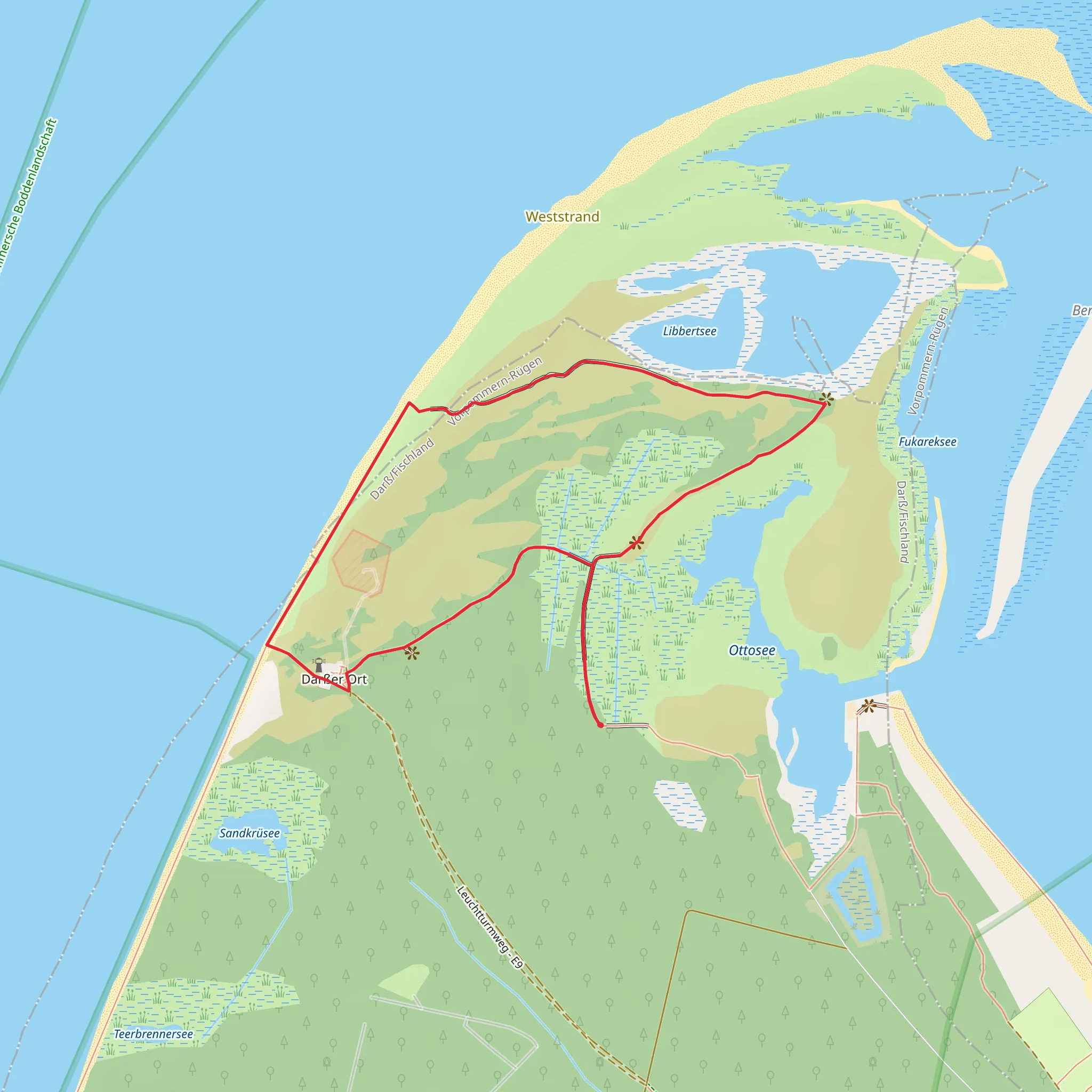 Leuchtturm Darßer Ort and Aussichtsplattform Loop mobile static map
