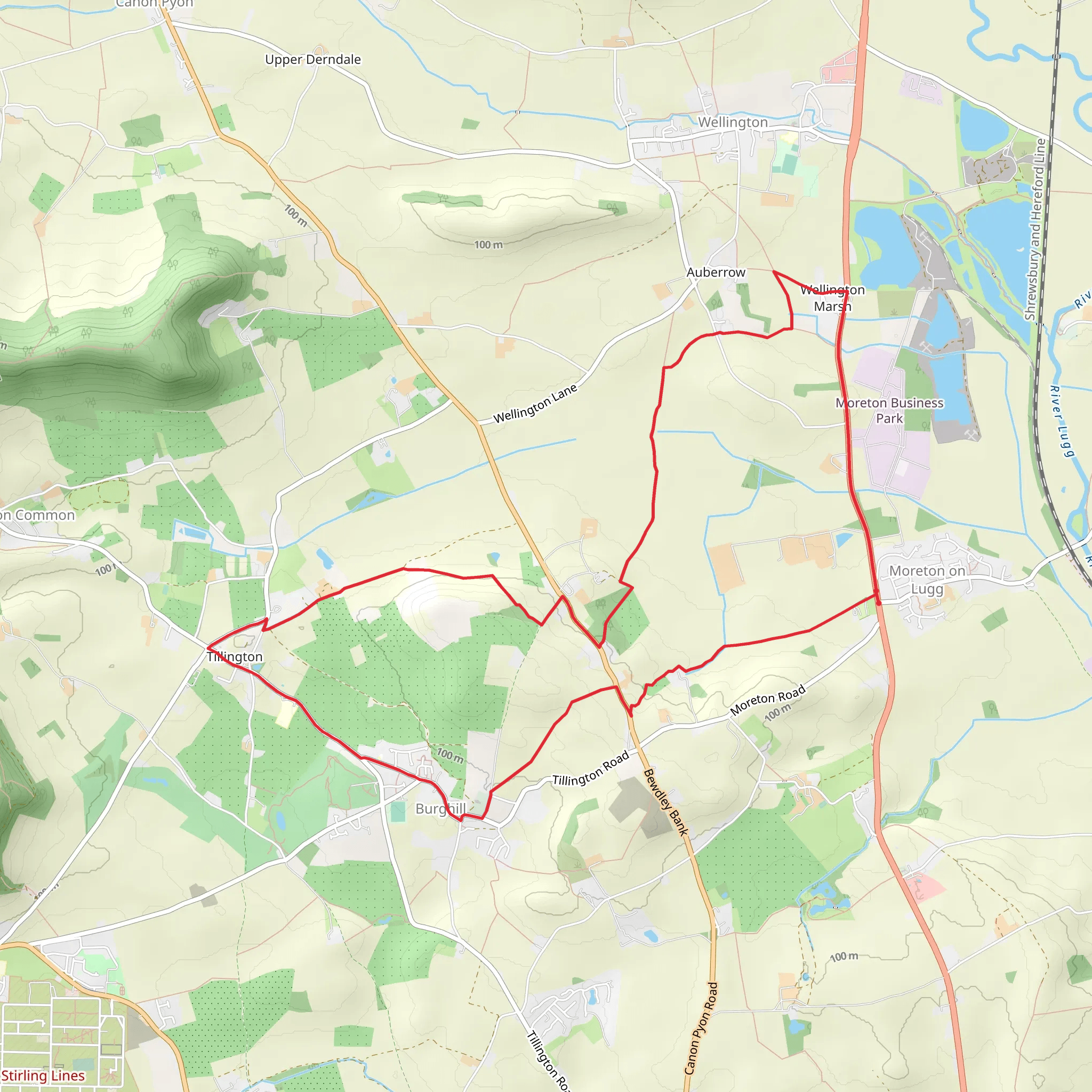 Tillington from Moreton on Lugg mobile static map