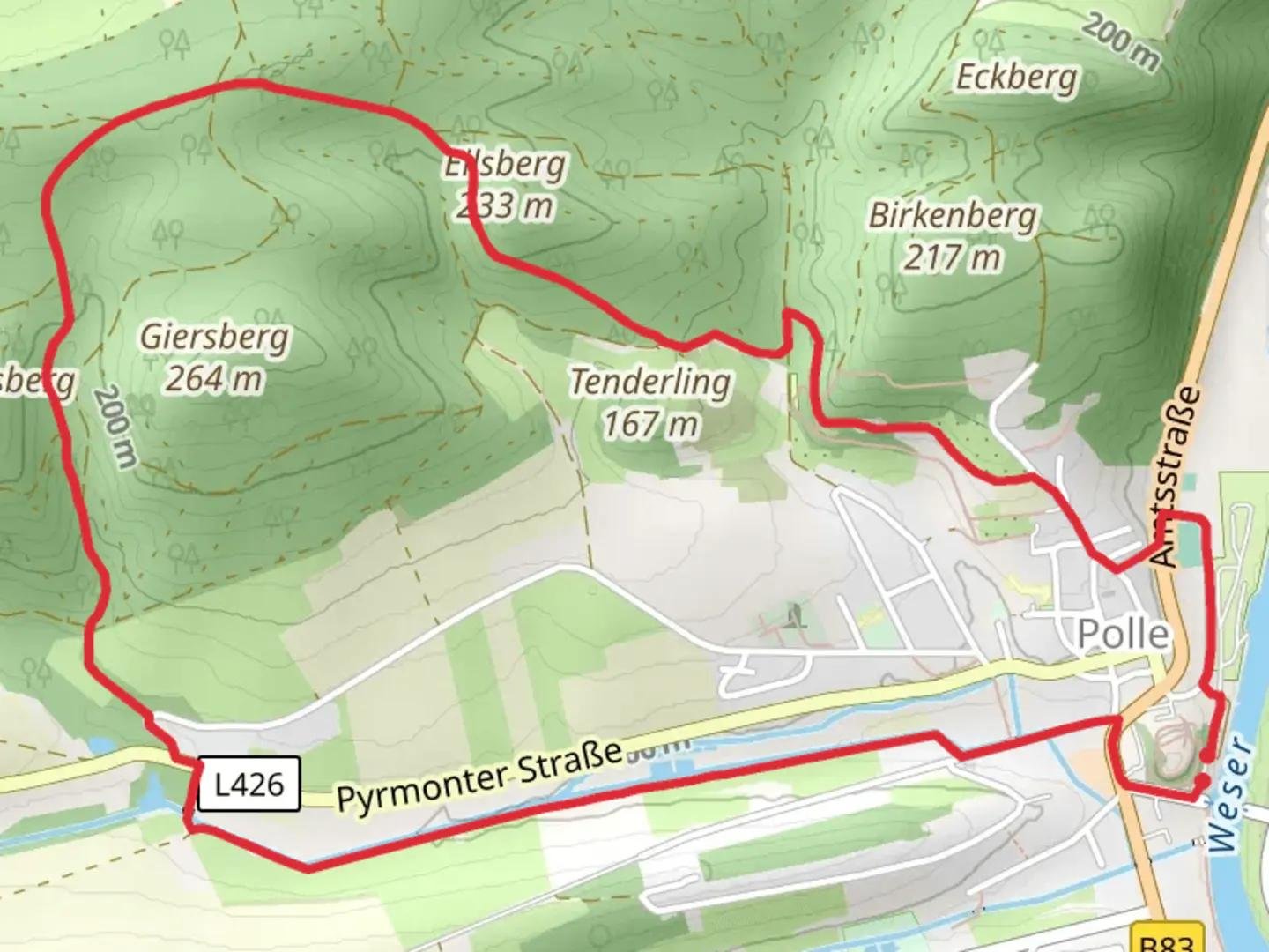 An image depicting the trail Eilsberg Loop and its surrounding area.