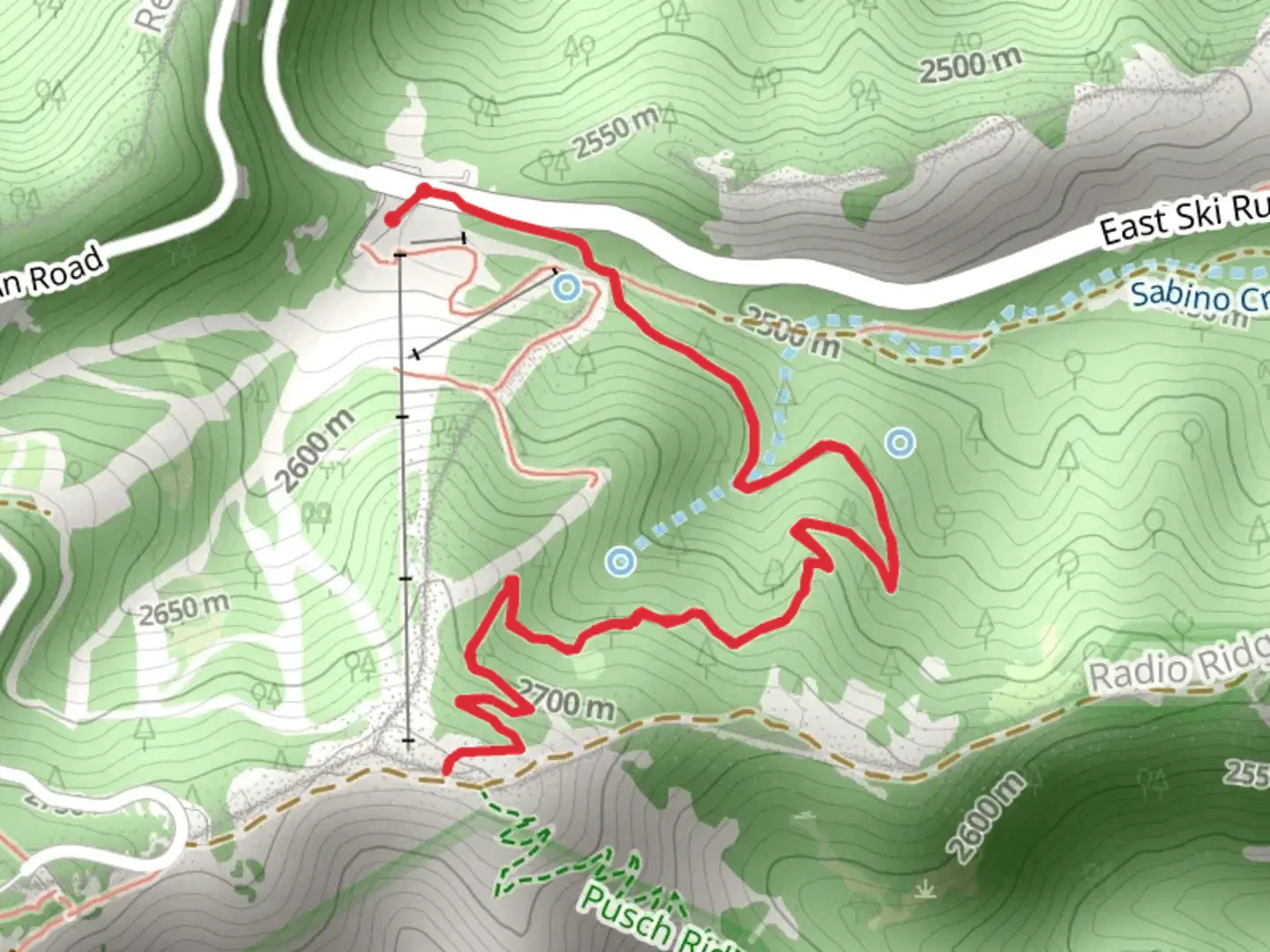 An image depicting the trail Aspen Draw Trail - East Ski Run Road and its surrounding area.