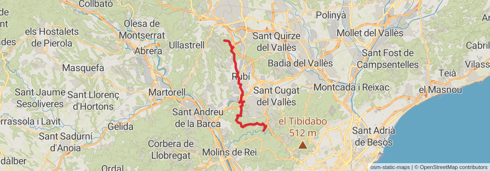 GR 96 - Camí Romeu to Montserrat stage 2 Map