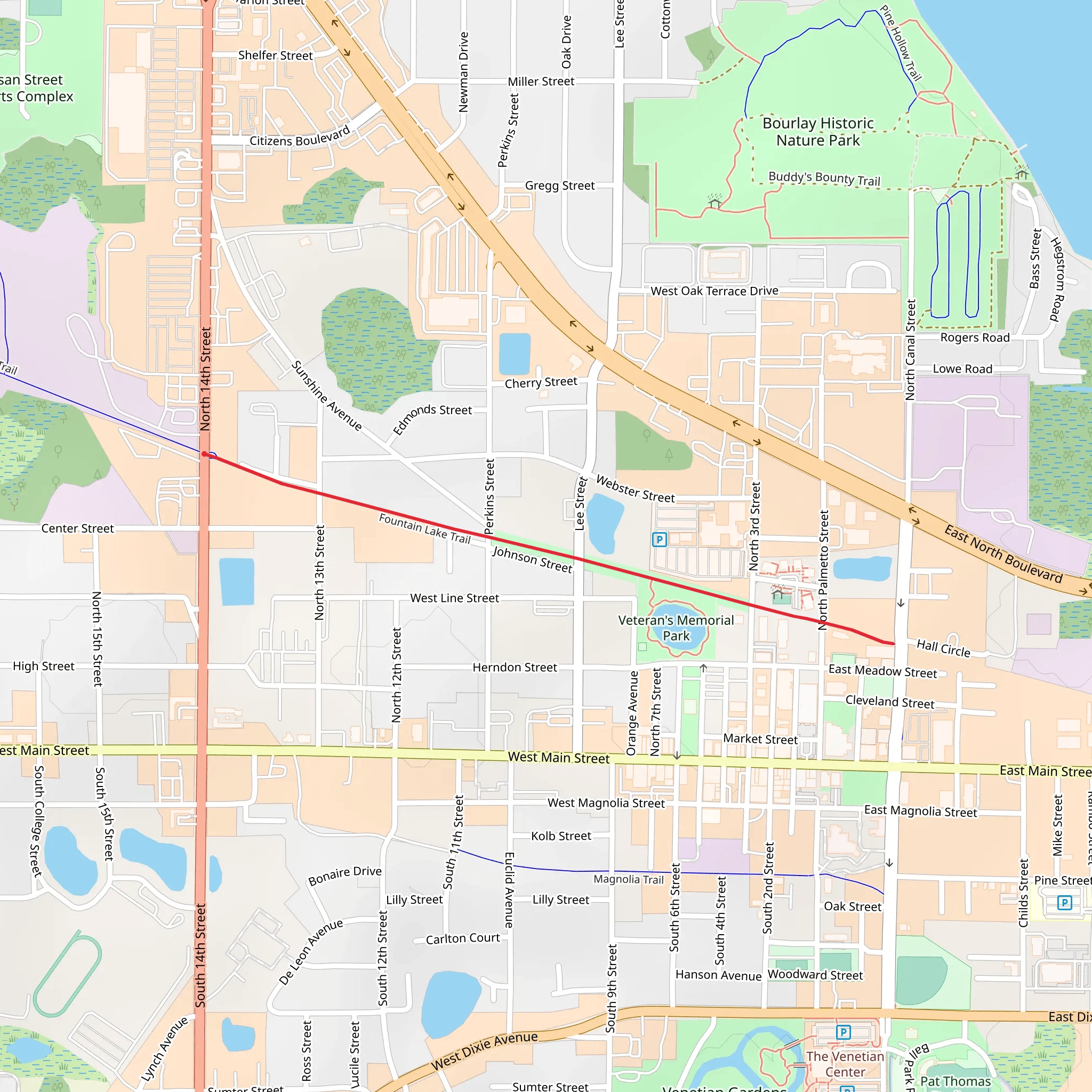 Fountain Lake Trail mobile static map