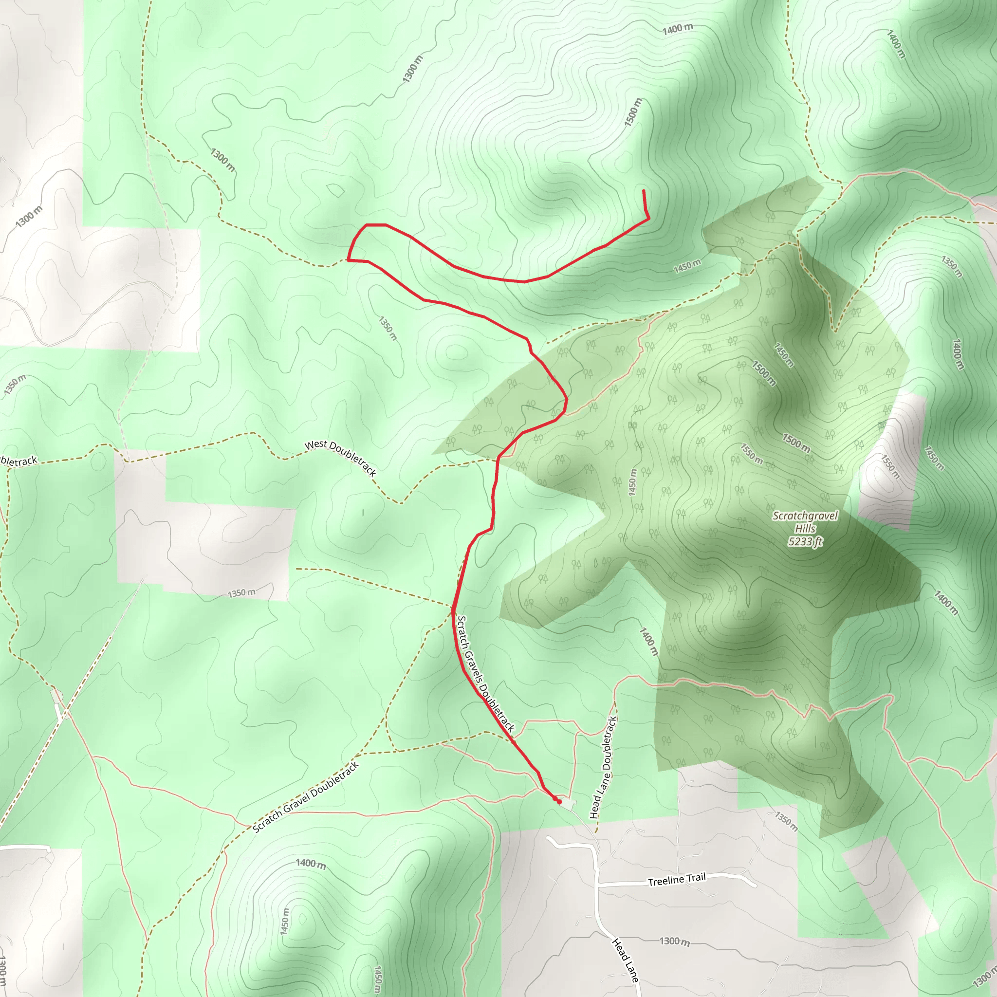 Head Lane North Hill Trail mobile static map