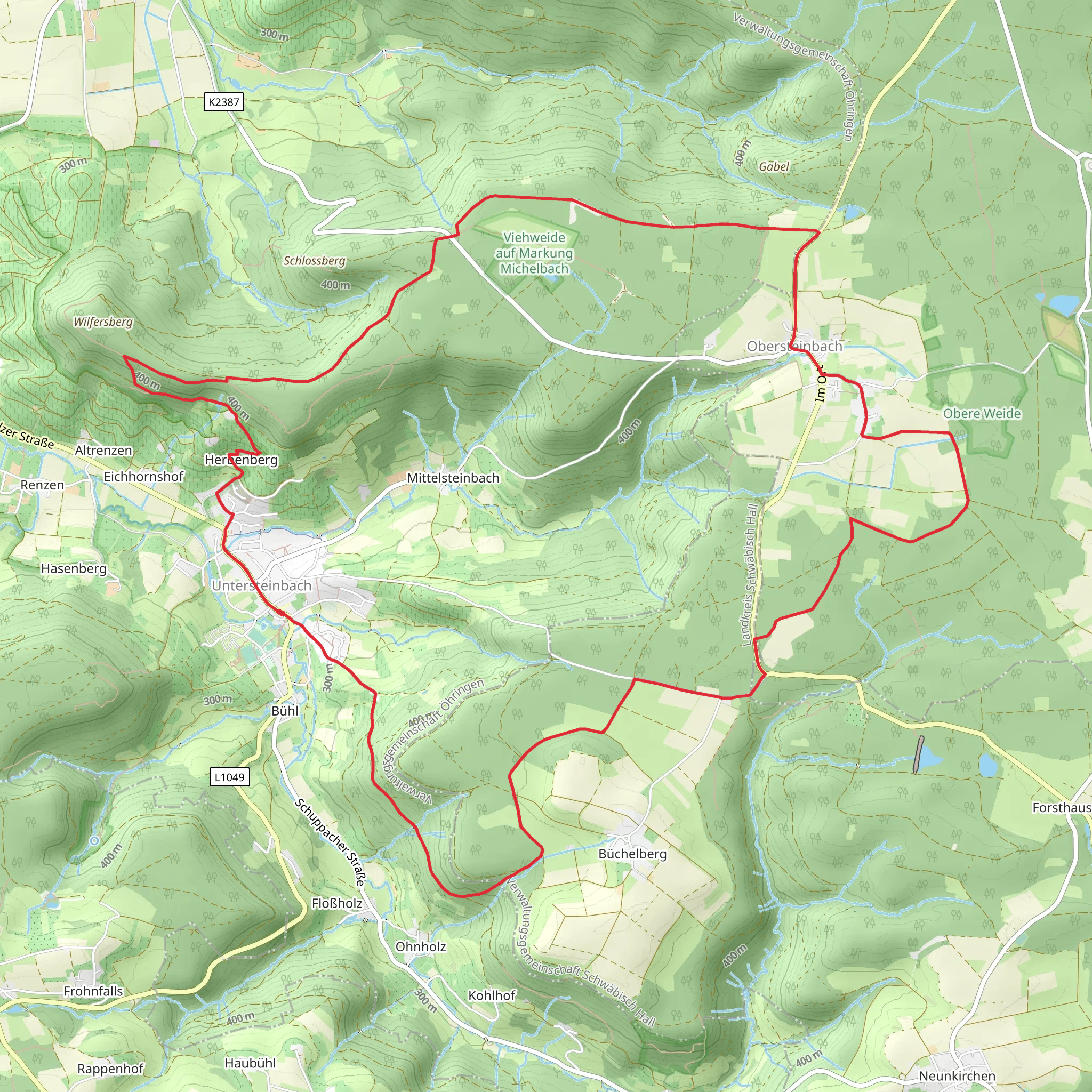 Untersteinbach and Obersteinbach Loop mobile static map
