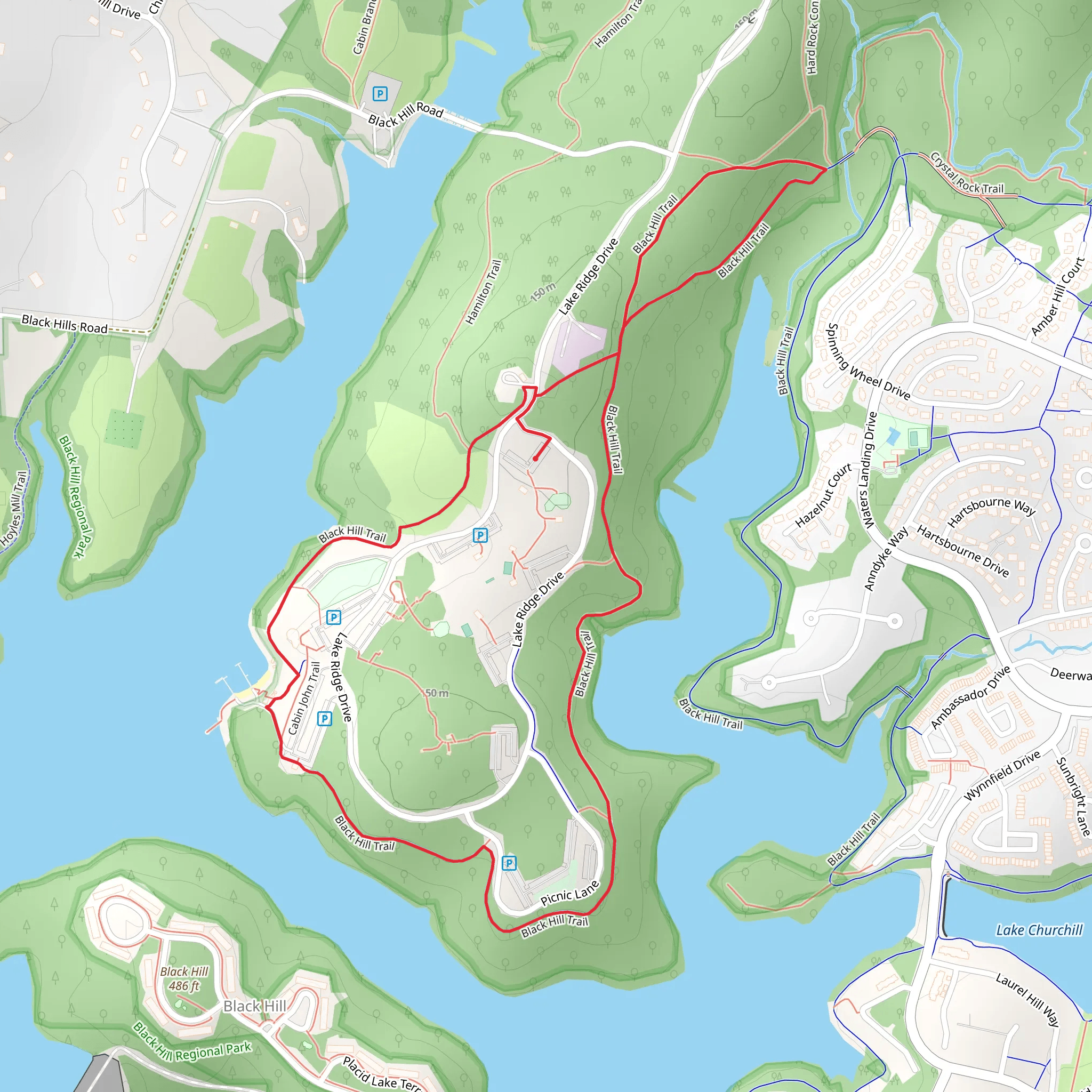 Black Hill Loop Trail mobile static map
