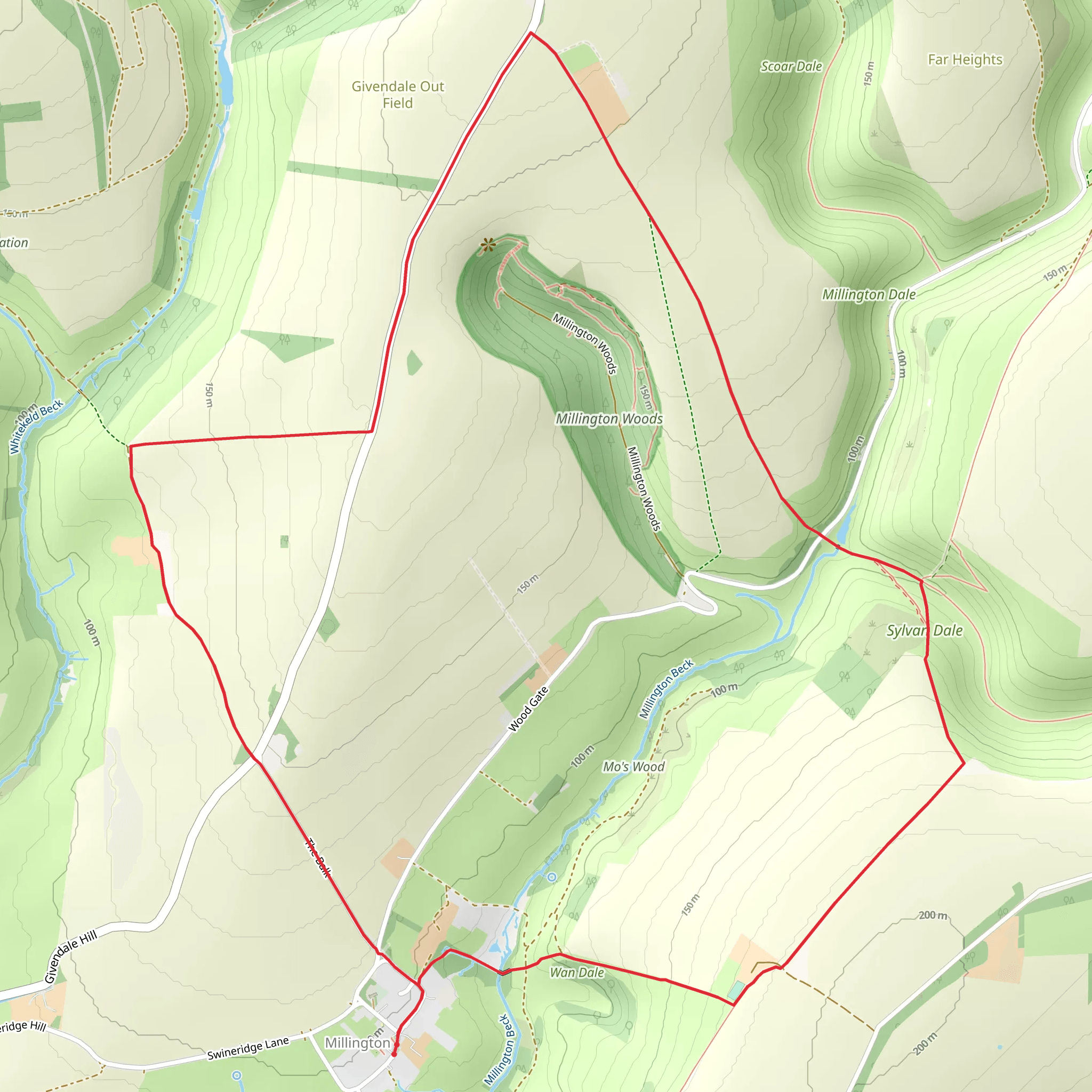 Millington Woods Loop mobile static map
