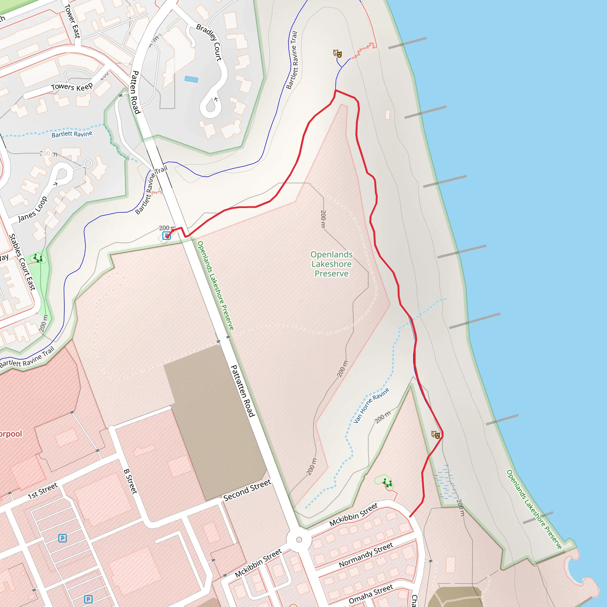 Van Horne Ravine via Openlands Open Space mobile static map