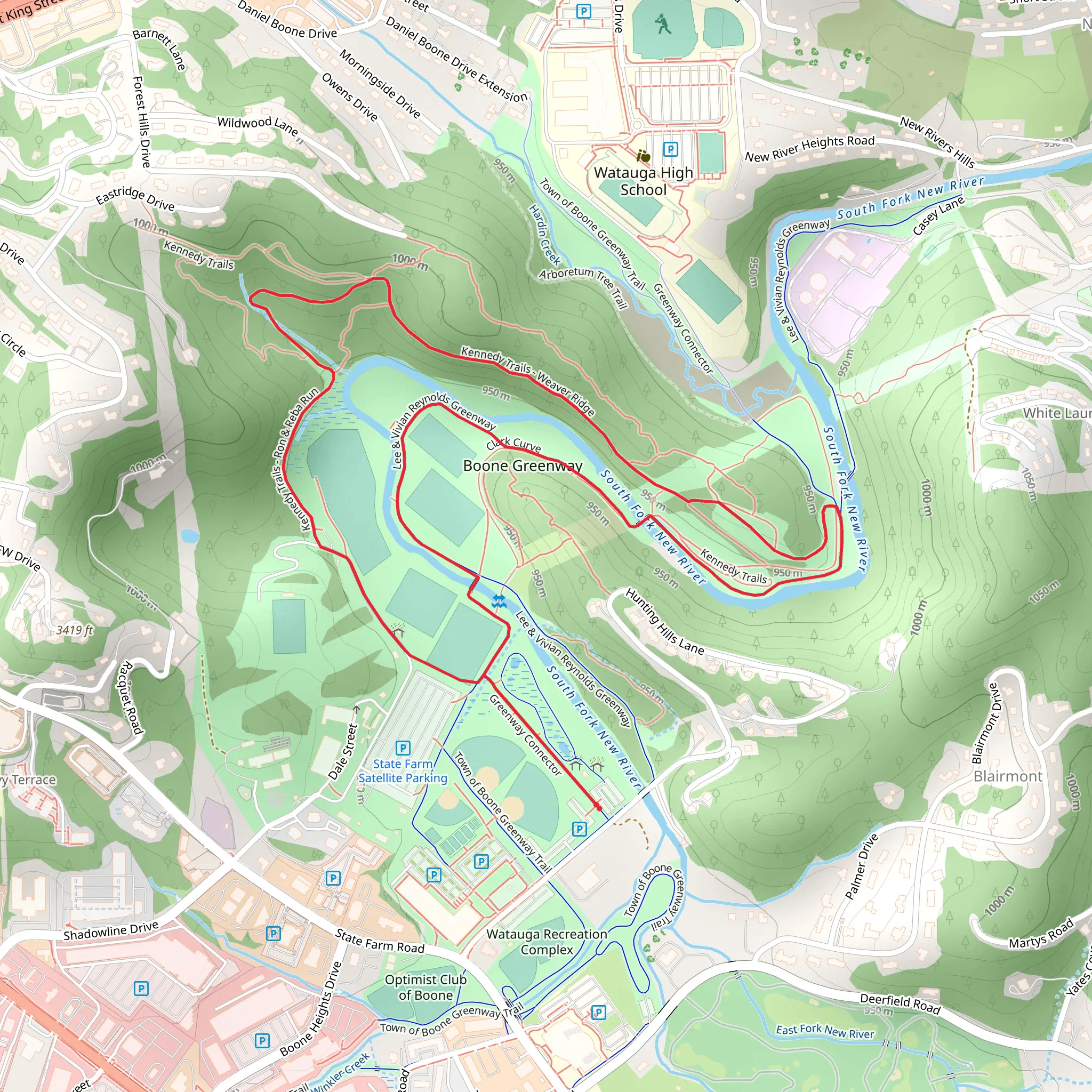Kennedy Trails - Weaver Ridge and Greenway Connector Loop mobile static map