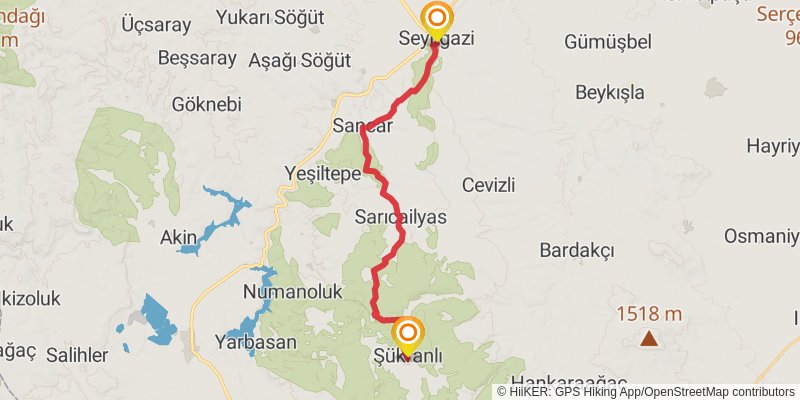 Sufi Trail stage 20 Map