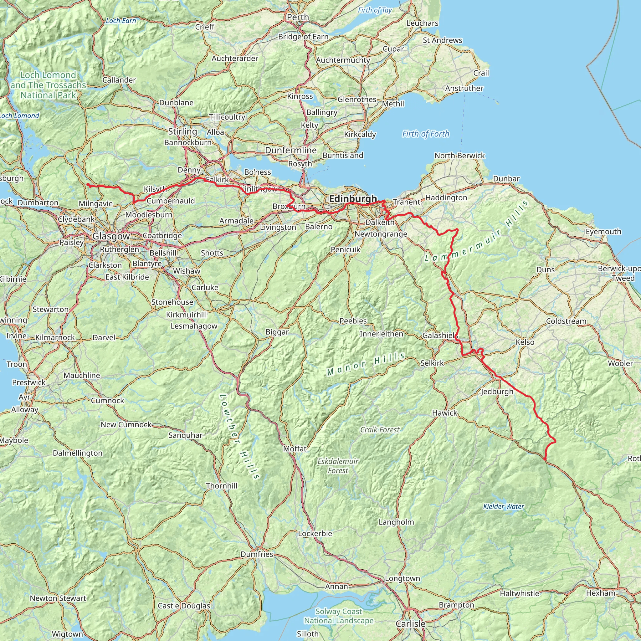 Central Scottish Way mobile static map