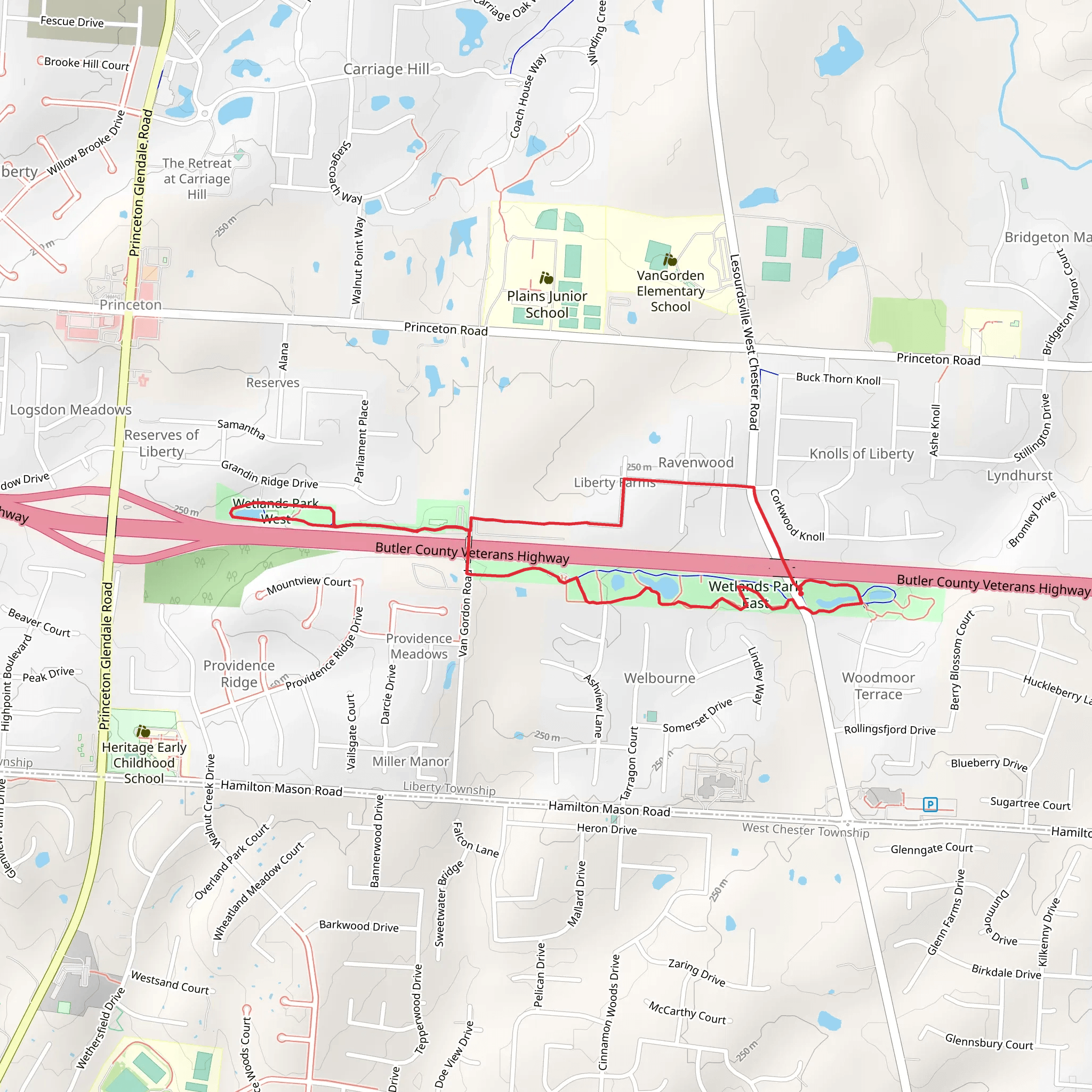 Wetlands Park East and Miami to Miami Trail mobile static map