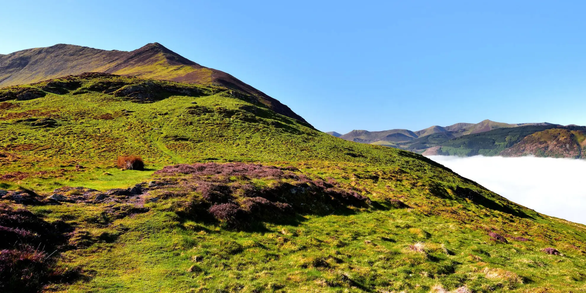 An image depicting the trail Ullock Pike, Long Side and Bakestall Loop and its surrounding area.