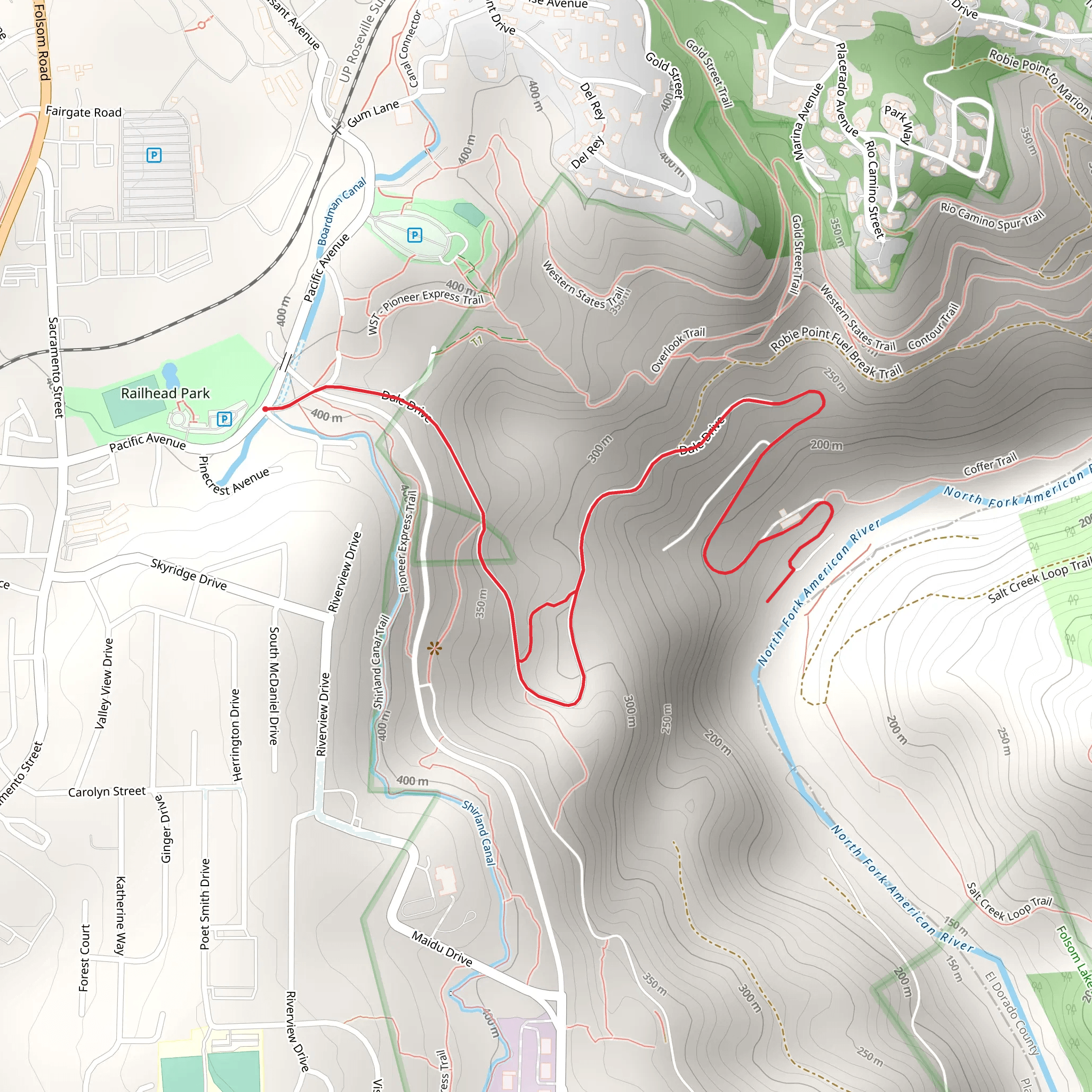 North Fork American River from Pacific Avenue mobile static map