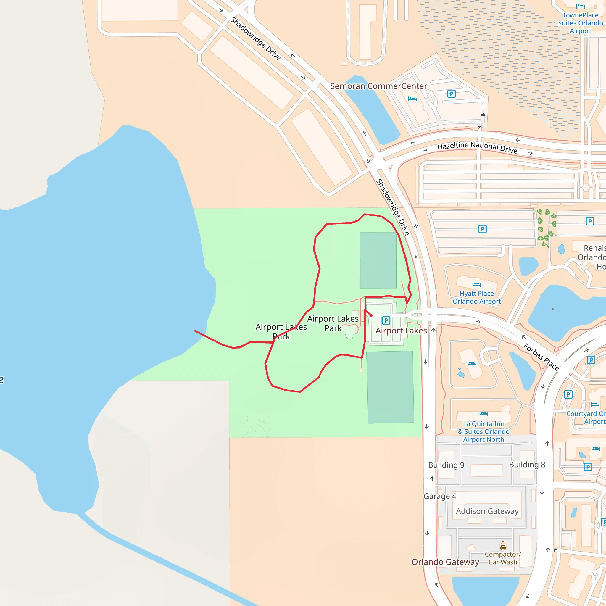 Airport Lakes Park Loop mobile static map