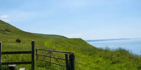 An image depicting the trail Byrlip and Ceredigion Coast Path from New Quay and its surrounding area.