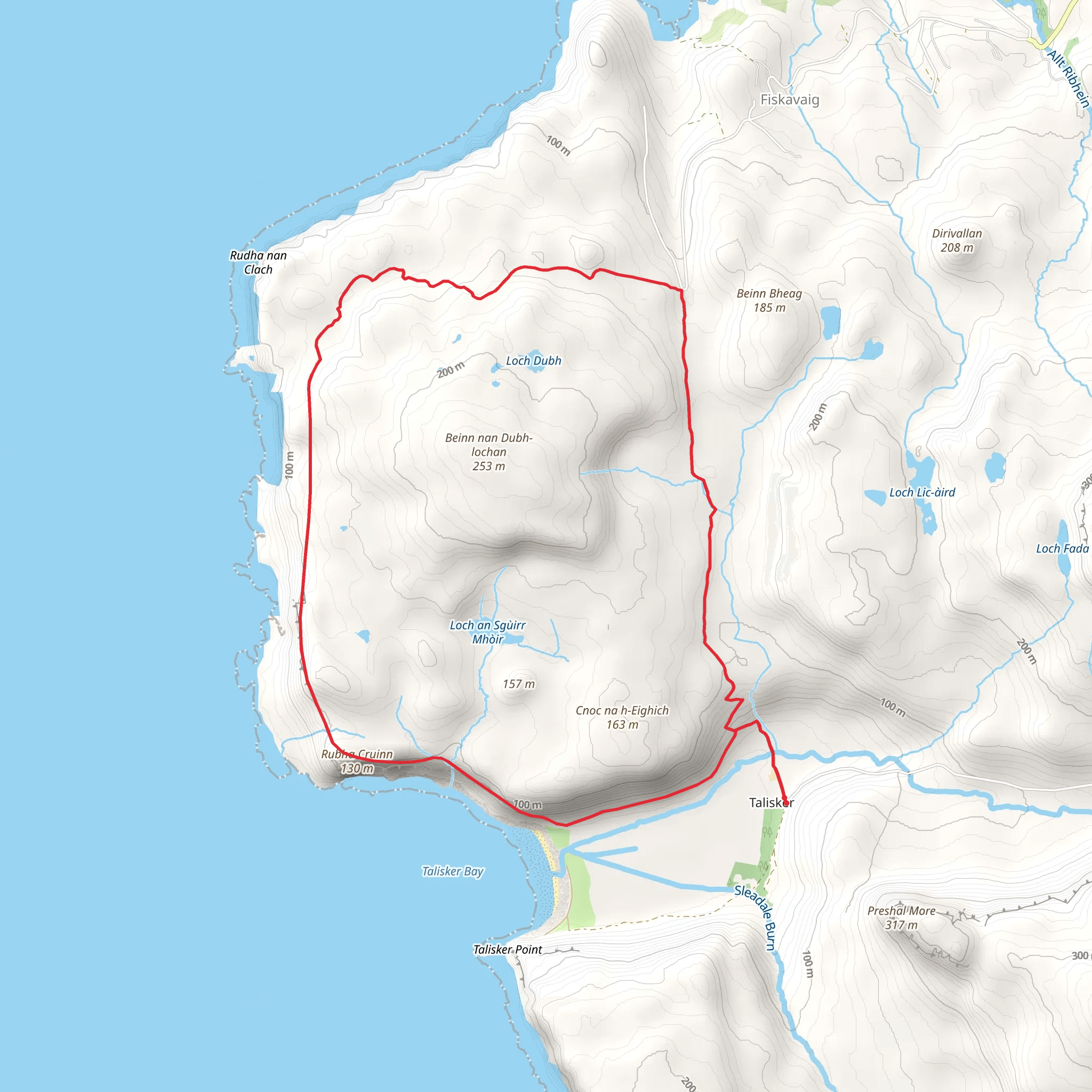 Talisker Waterfall and Talisker Bay Walk mobile static map