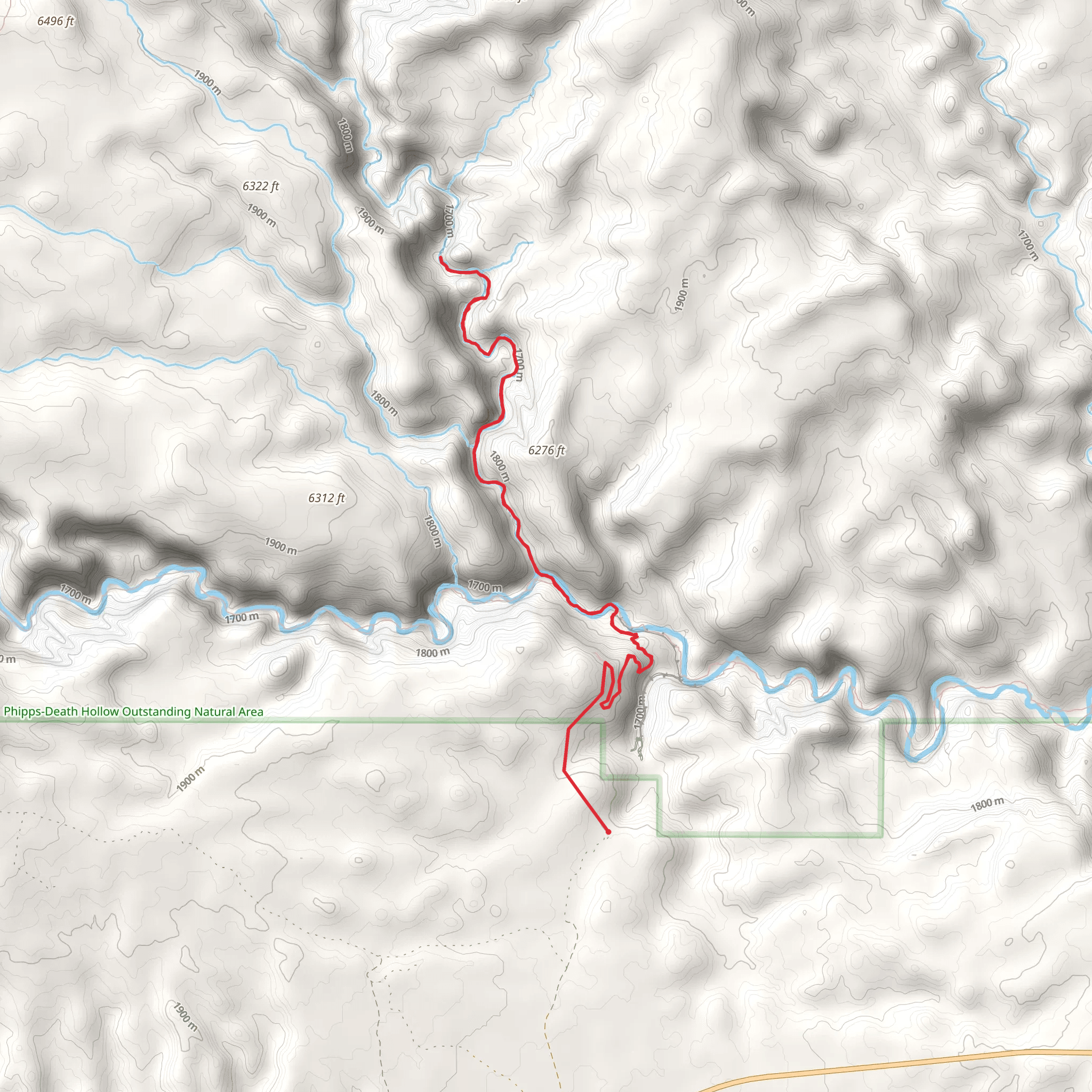 Escalante Overlook and Mamie Creek mobile static map