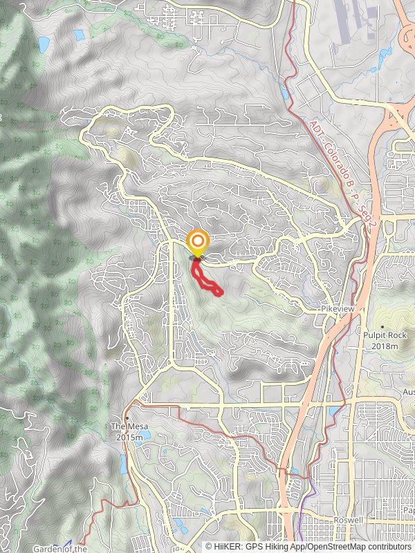 Ute Valley Park Loop Trail mobile static map