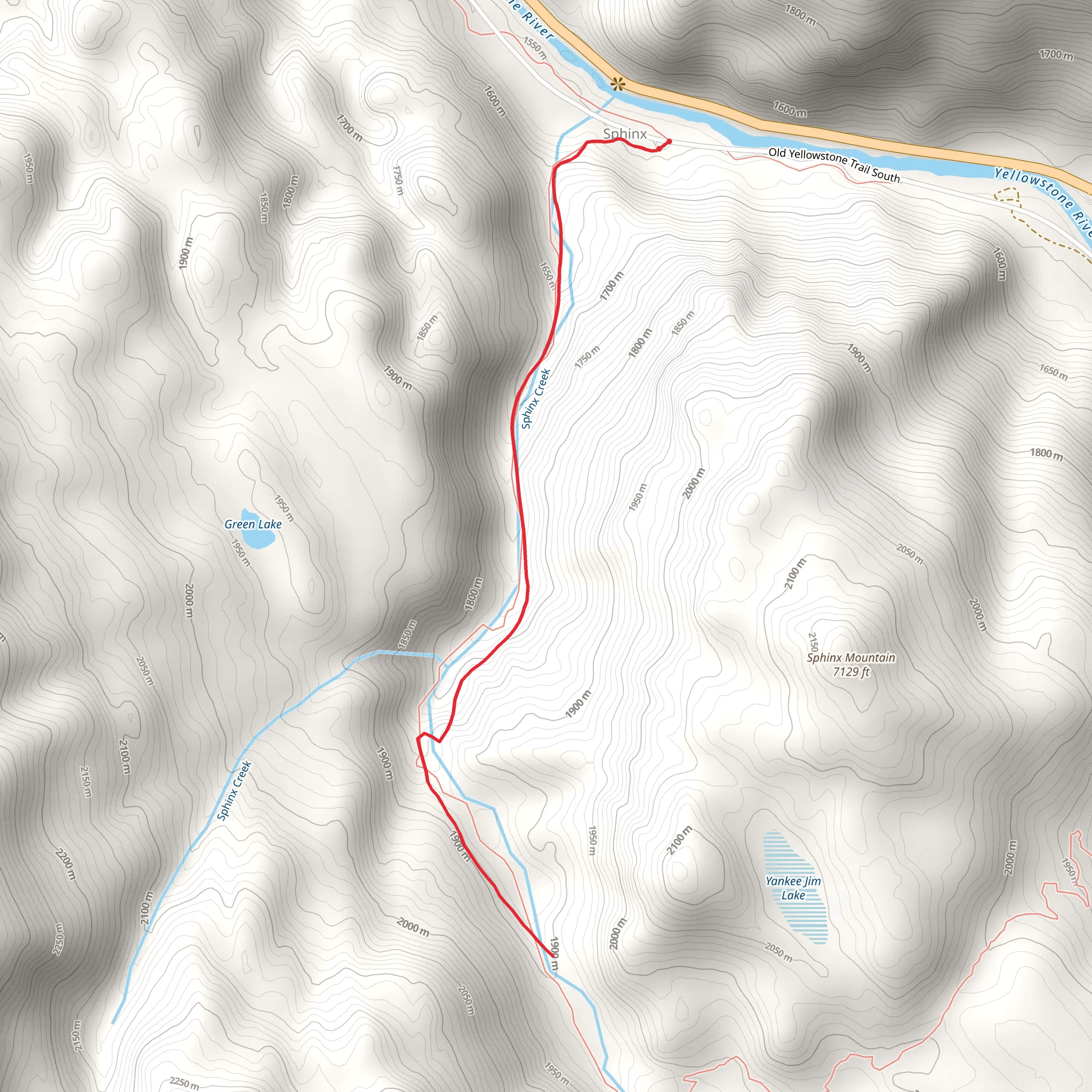 Sphinx Creek Trail mobile static map