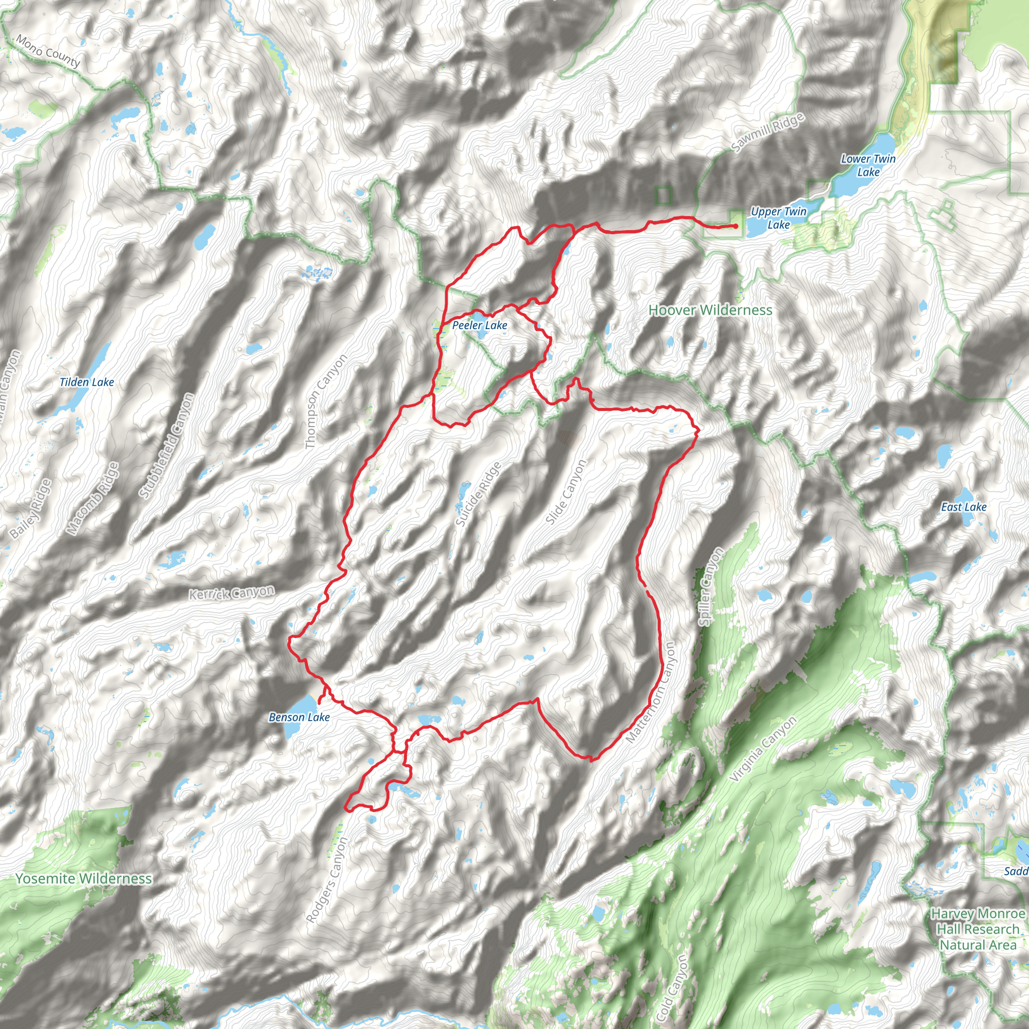 Kerrick Canyon And Matterhorn Canyon Loop mobile static map