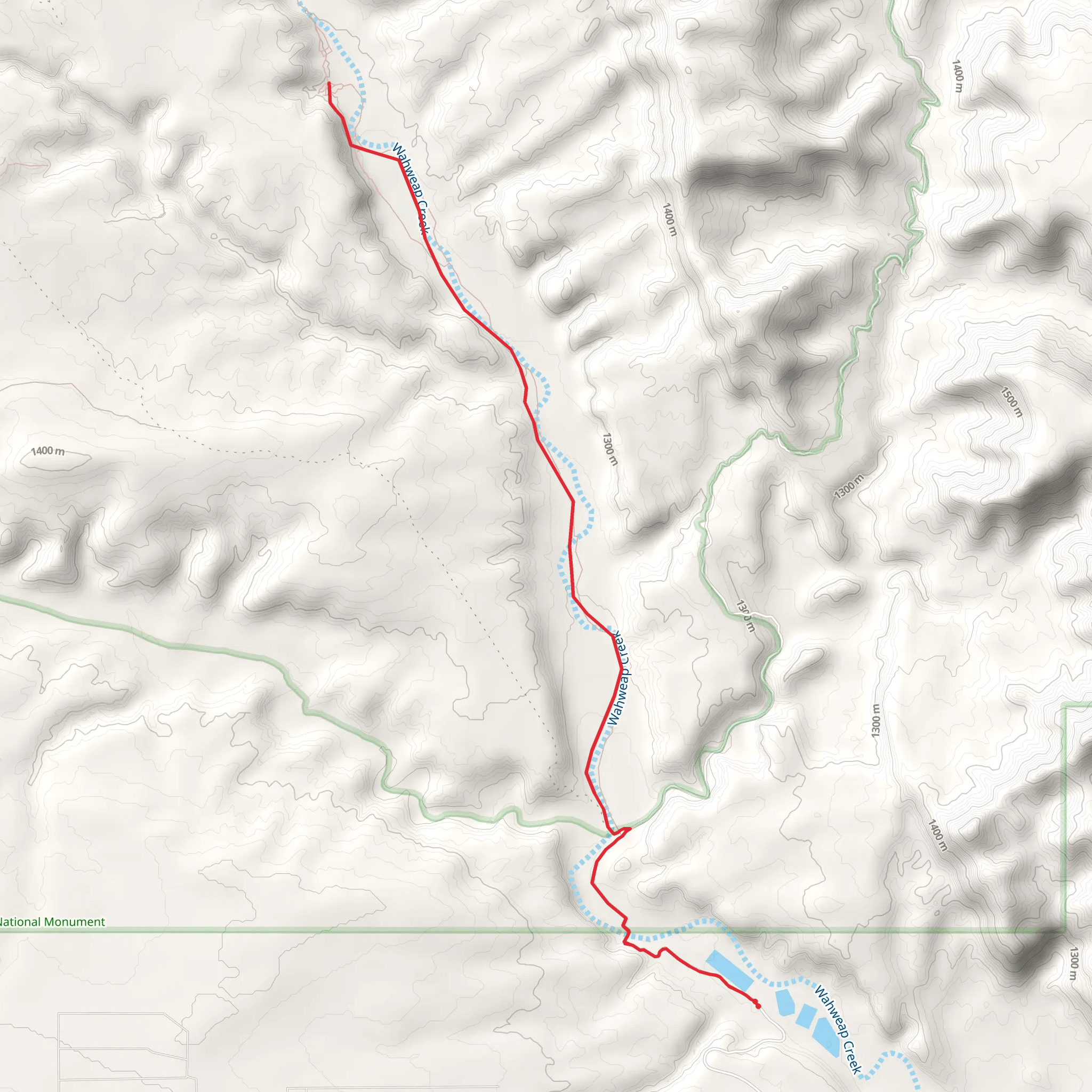 Wahweap Creek Out and Back mobile static map
