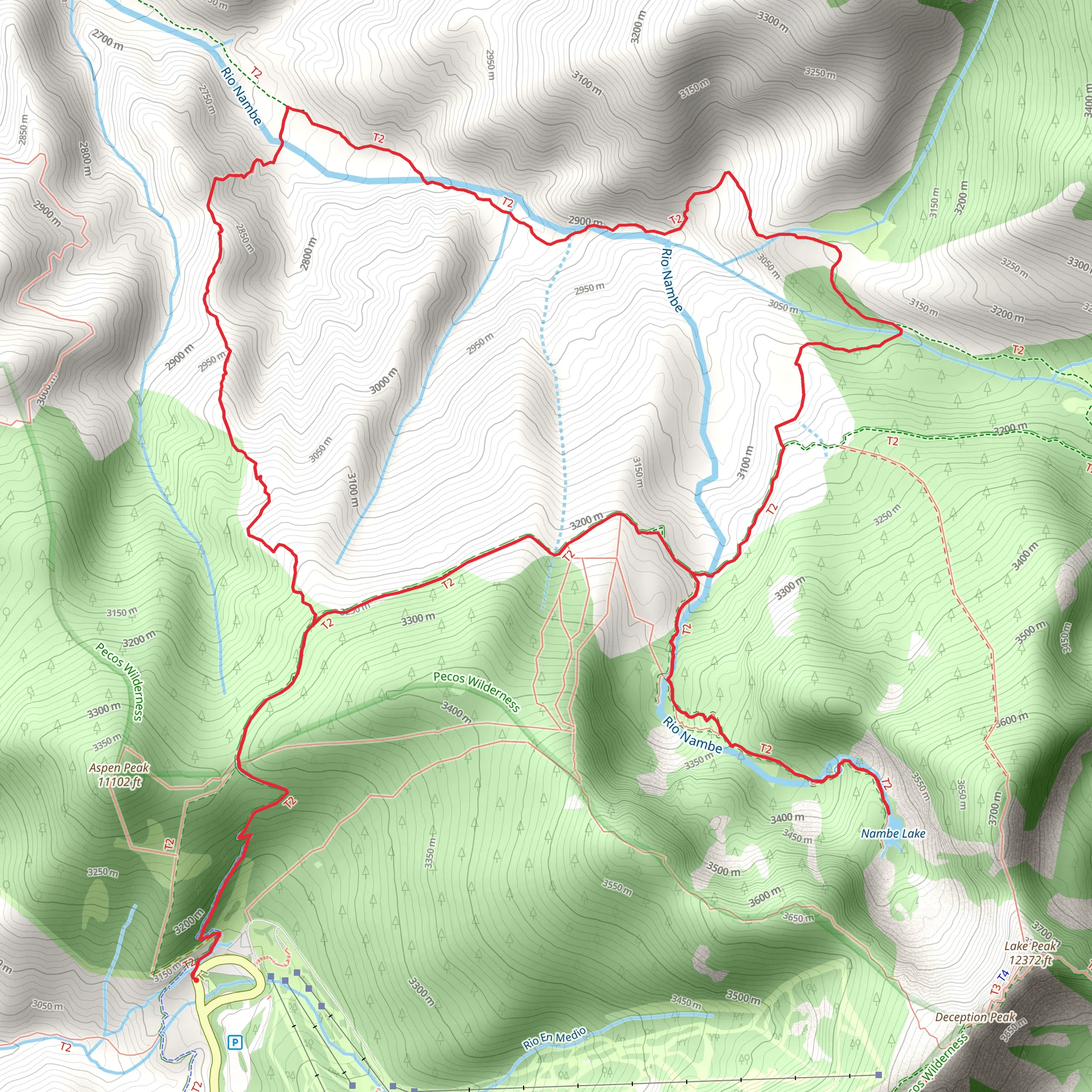 Winsor, Rio Nambe and Nambe Lake Loop Trail mobile static map