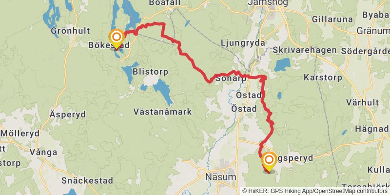 Skåneleden Trail stage 2 Map