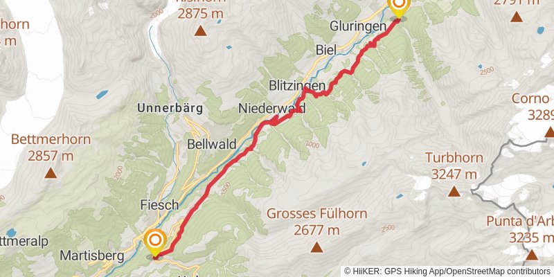 Camino Müstair-Geneva via Martigny stage 21 Map