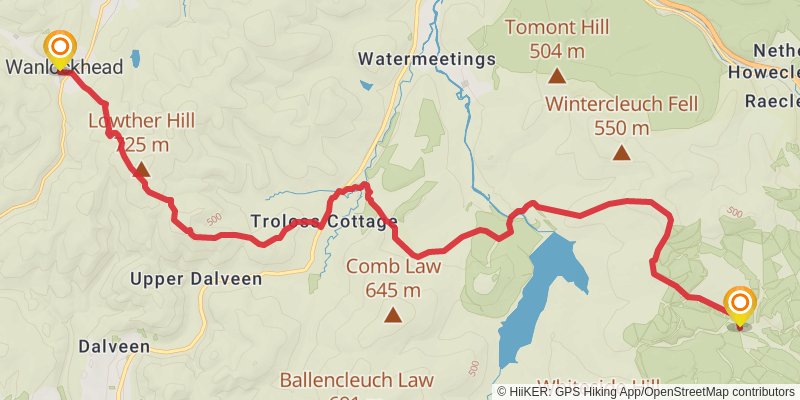 Stranraer to Middleton in Teesdale Walk stage 9 Map