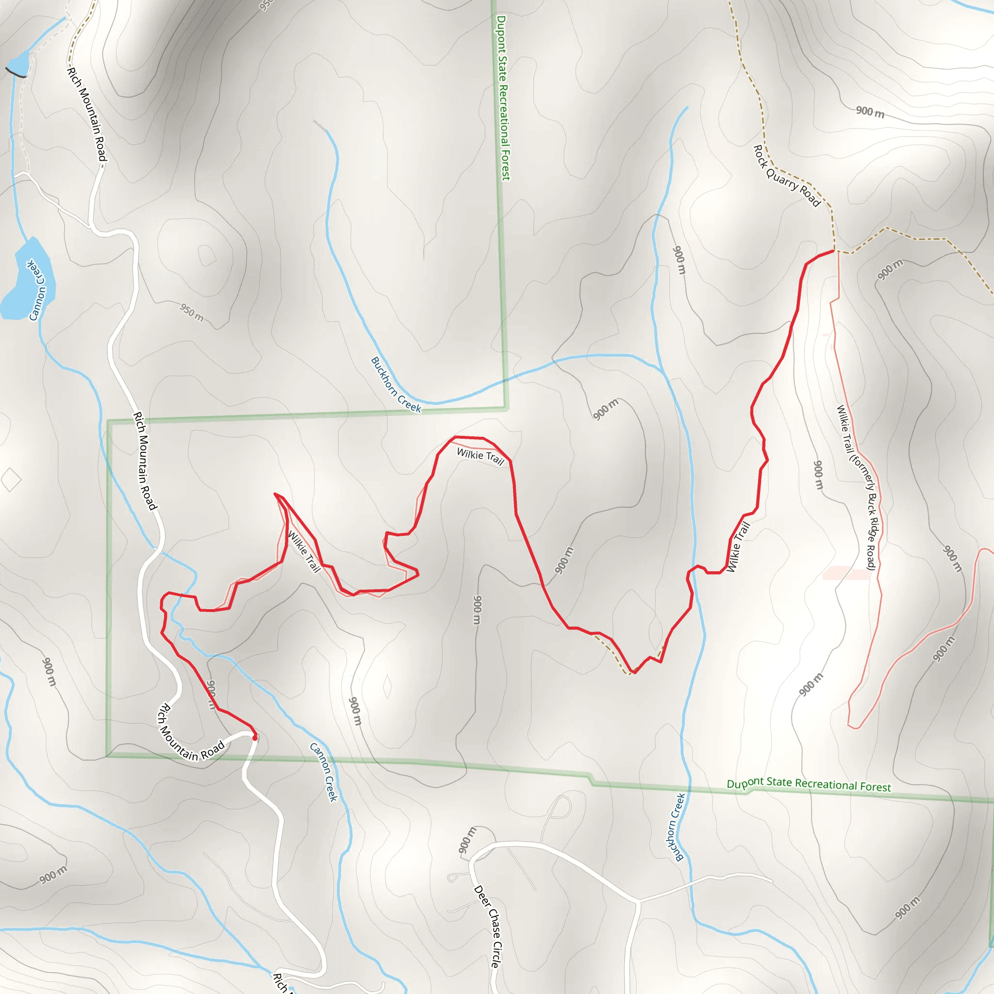 Cannon Creek and Buckhorn Creek Trail mobile static map