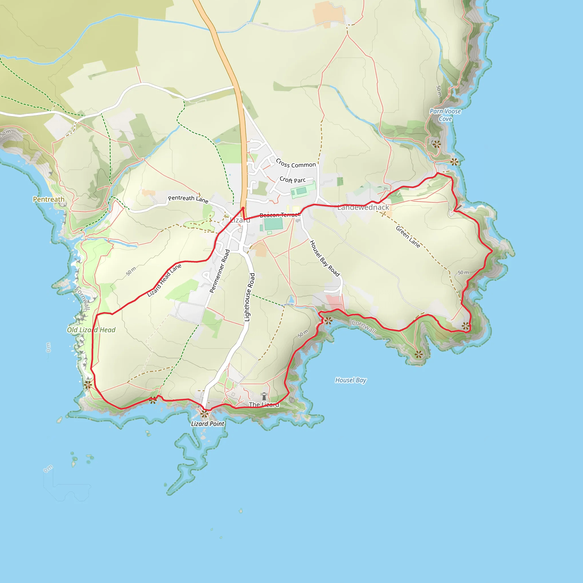 Lizard Point Walk mobile static map