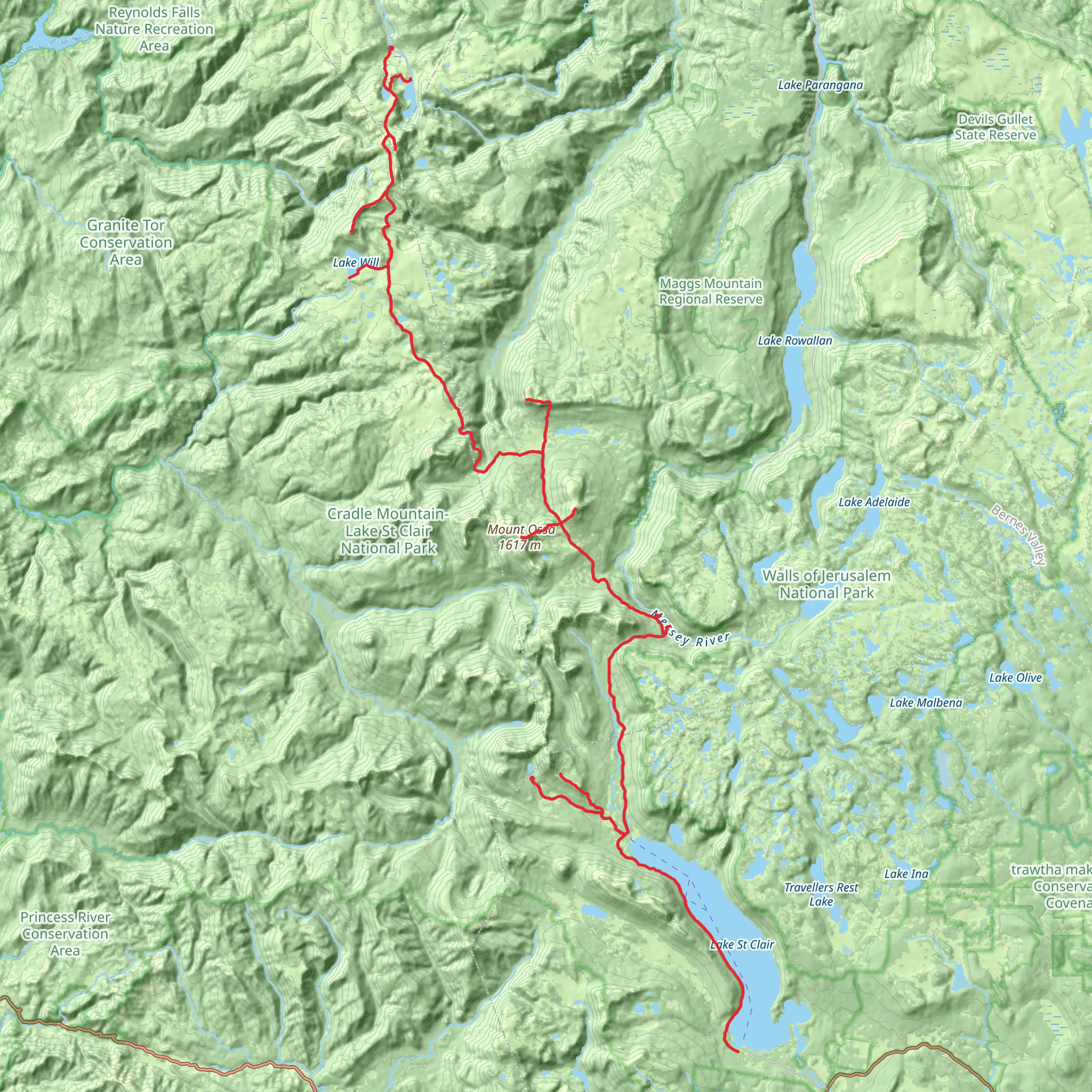 Overland Track mobile static map
