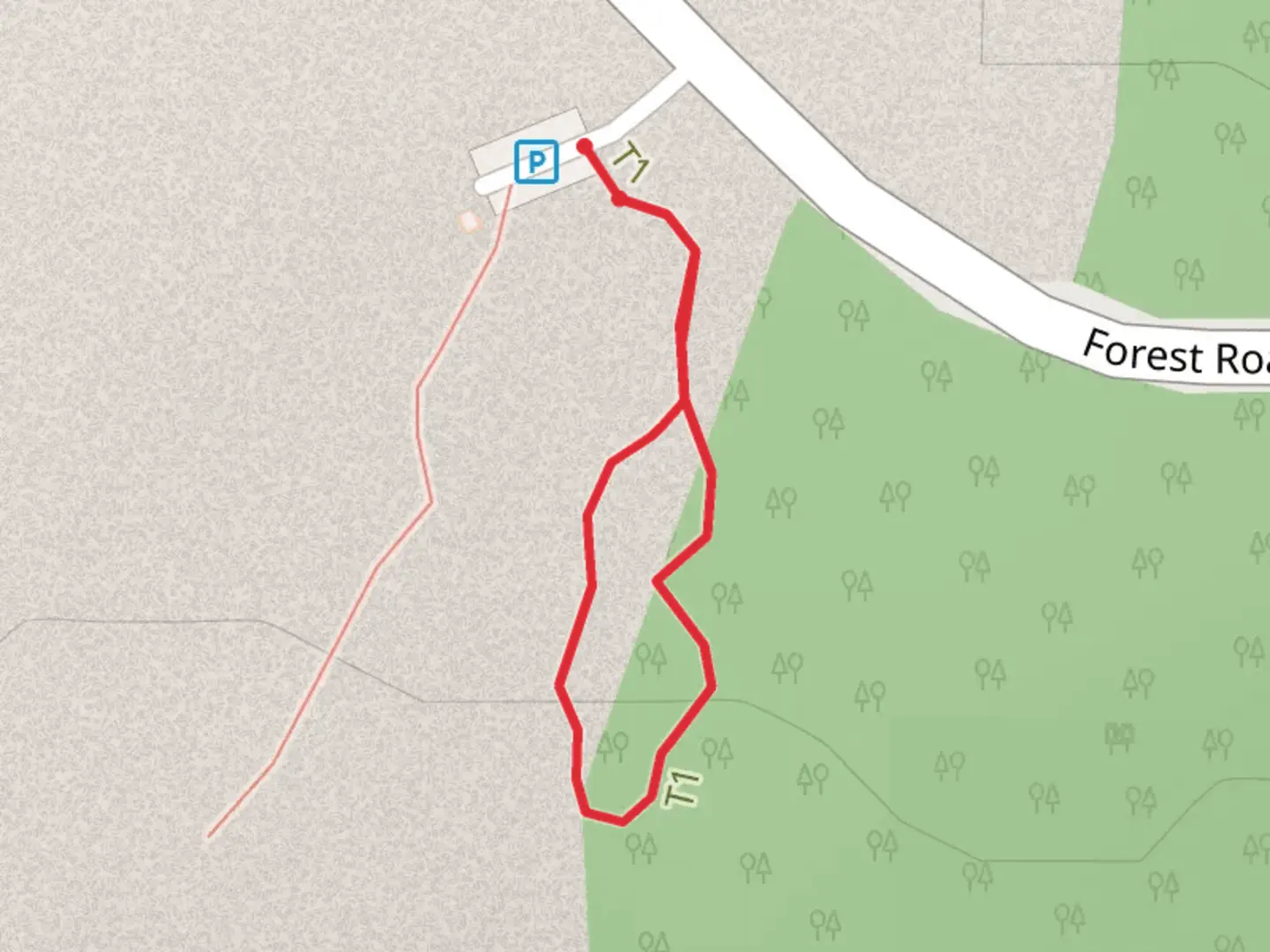 An image depicting the trail Trail of Two Forest Loop and its surrounding area.