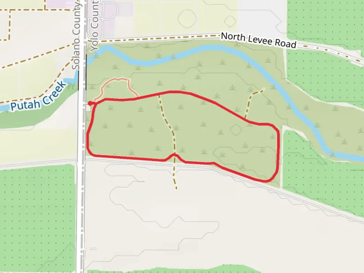 An image depicting the trail Mace Boulevard Loop - East and its surrounding area.