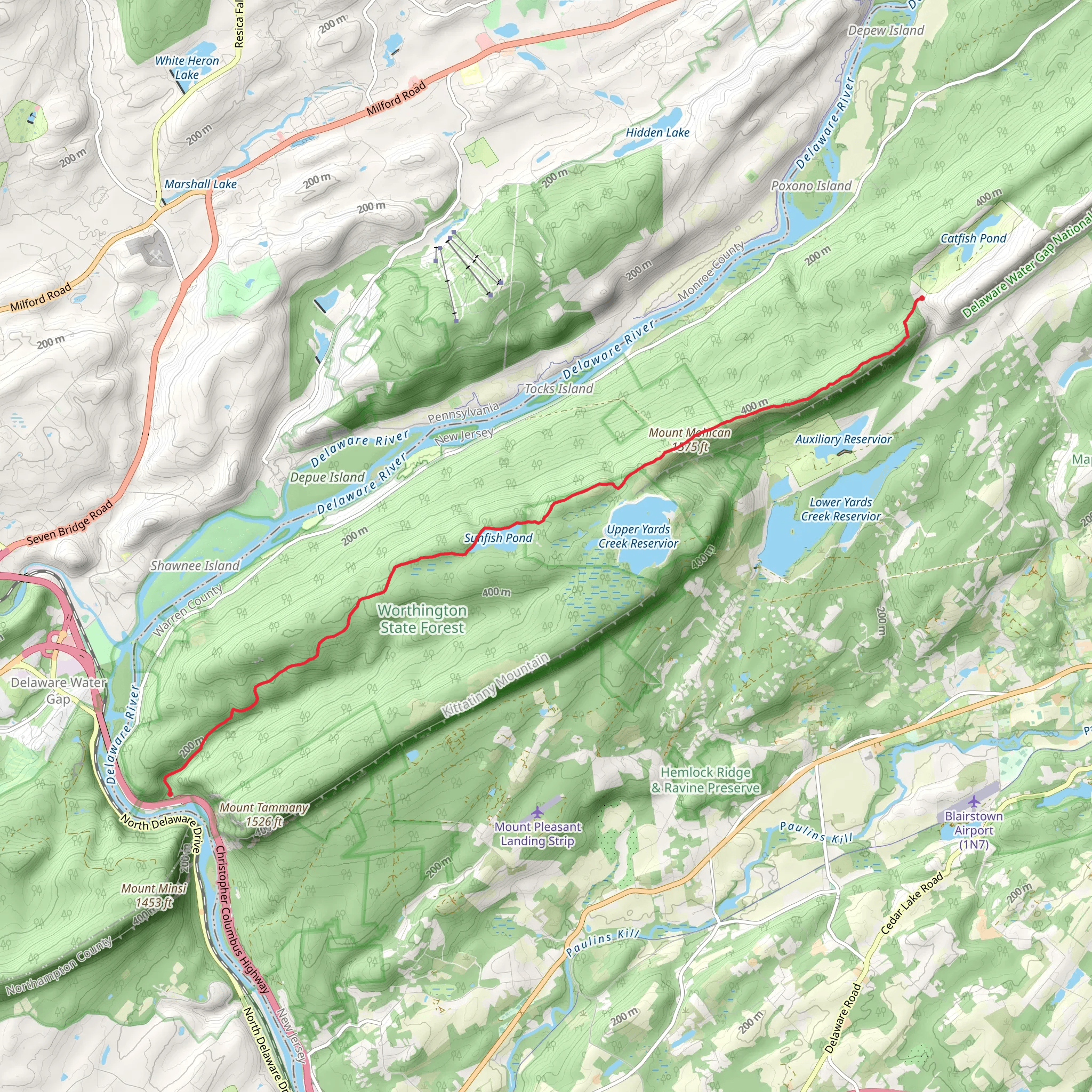 Sunfish Pond - Appalachian Trail mobile static map