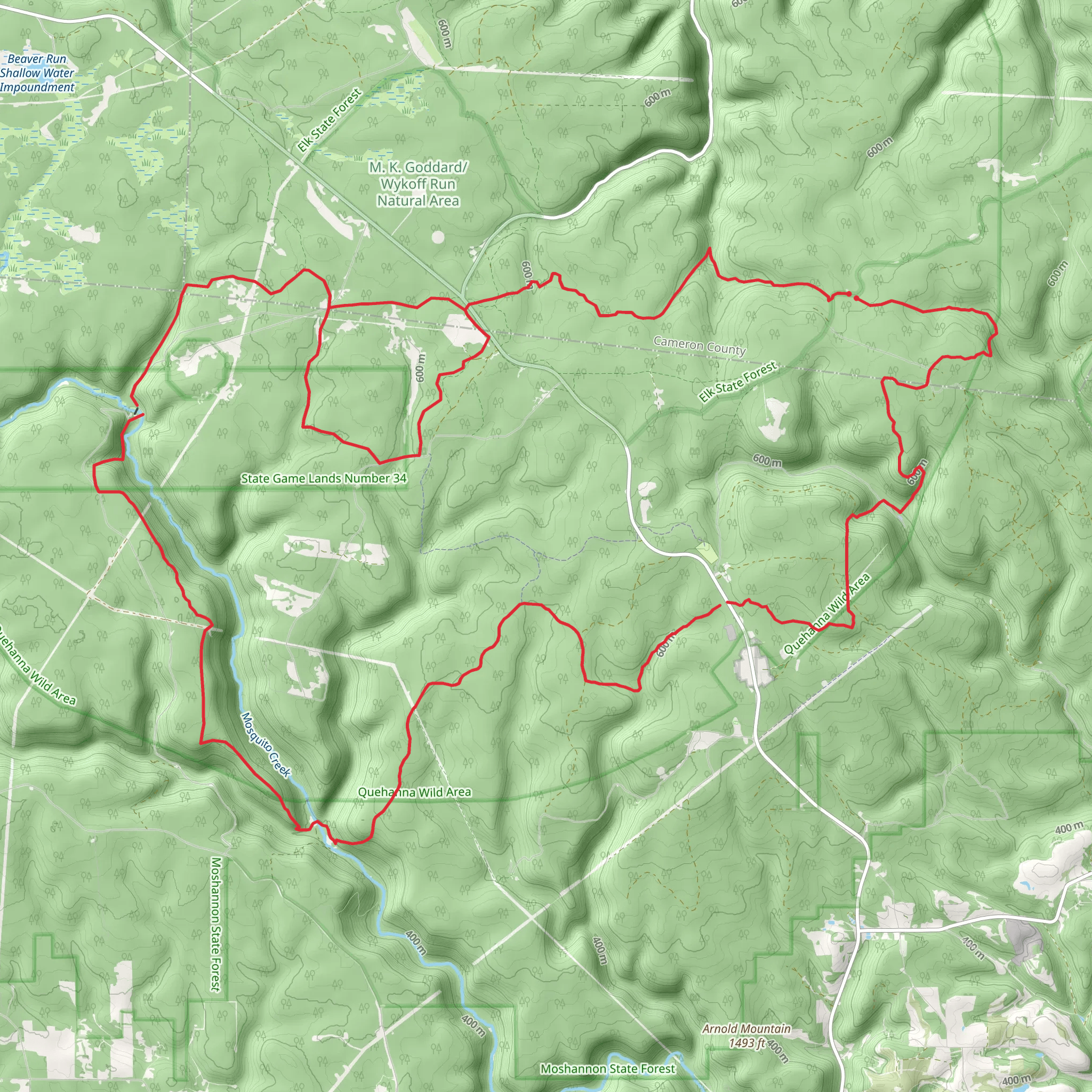 Quehanna Trail - SE mobile static map