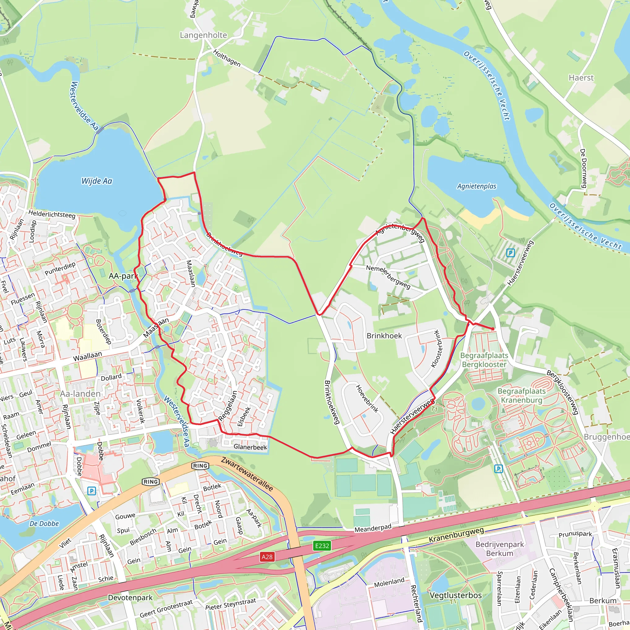 Wijde Aa via Toddenbeltpad and Overijssels Havezatenpad mobile static map